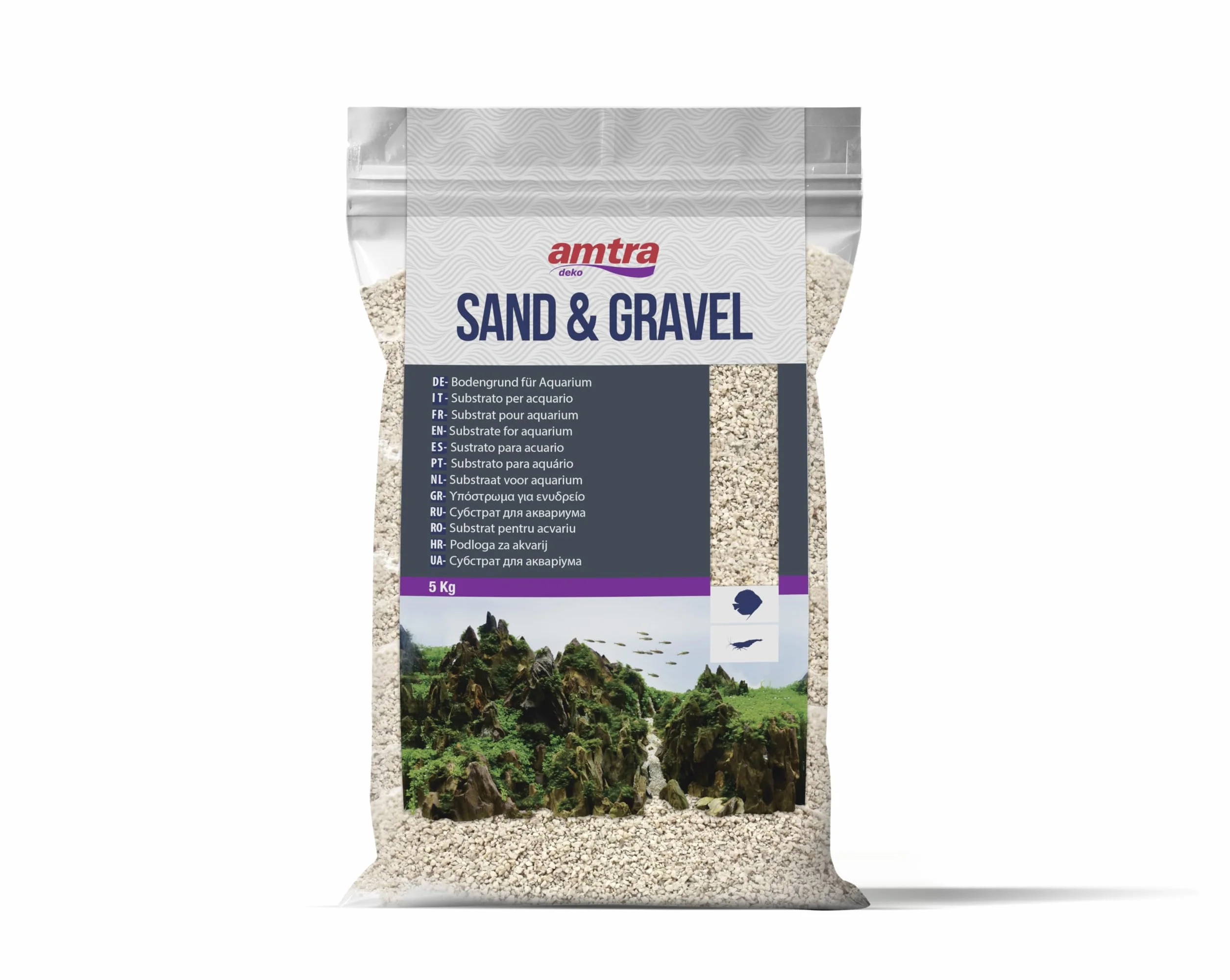 Amtra Quarzo bianco Avorio - Sabbia per acquari al quarzo bianco fine, 1-3mm, 5 kg