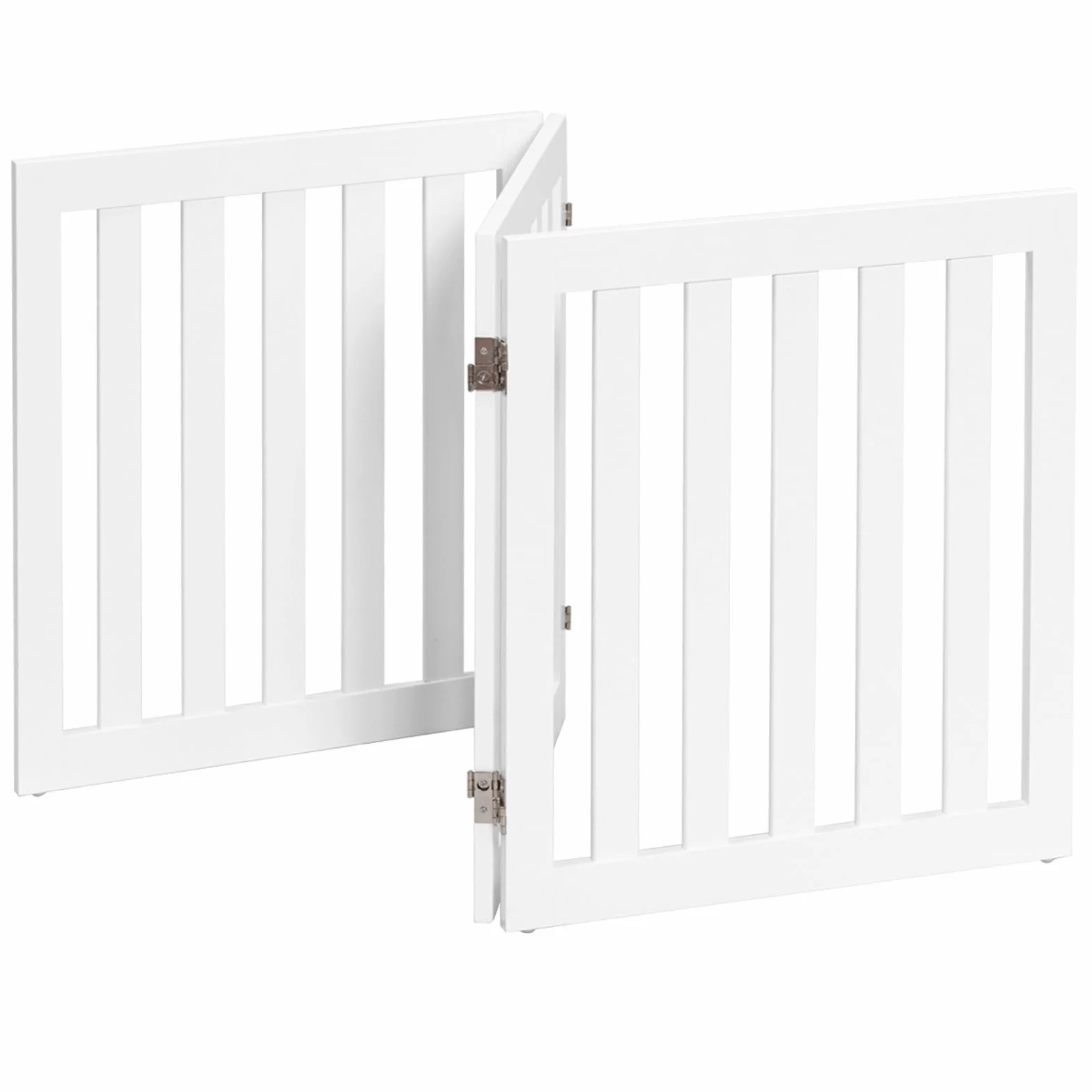 COSTWAY Cancelletto per Cani Pieghevole in Legno 3 Ante 152 x 60 cm Bianco