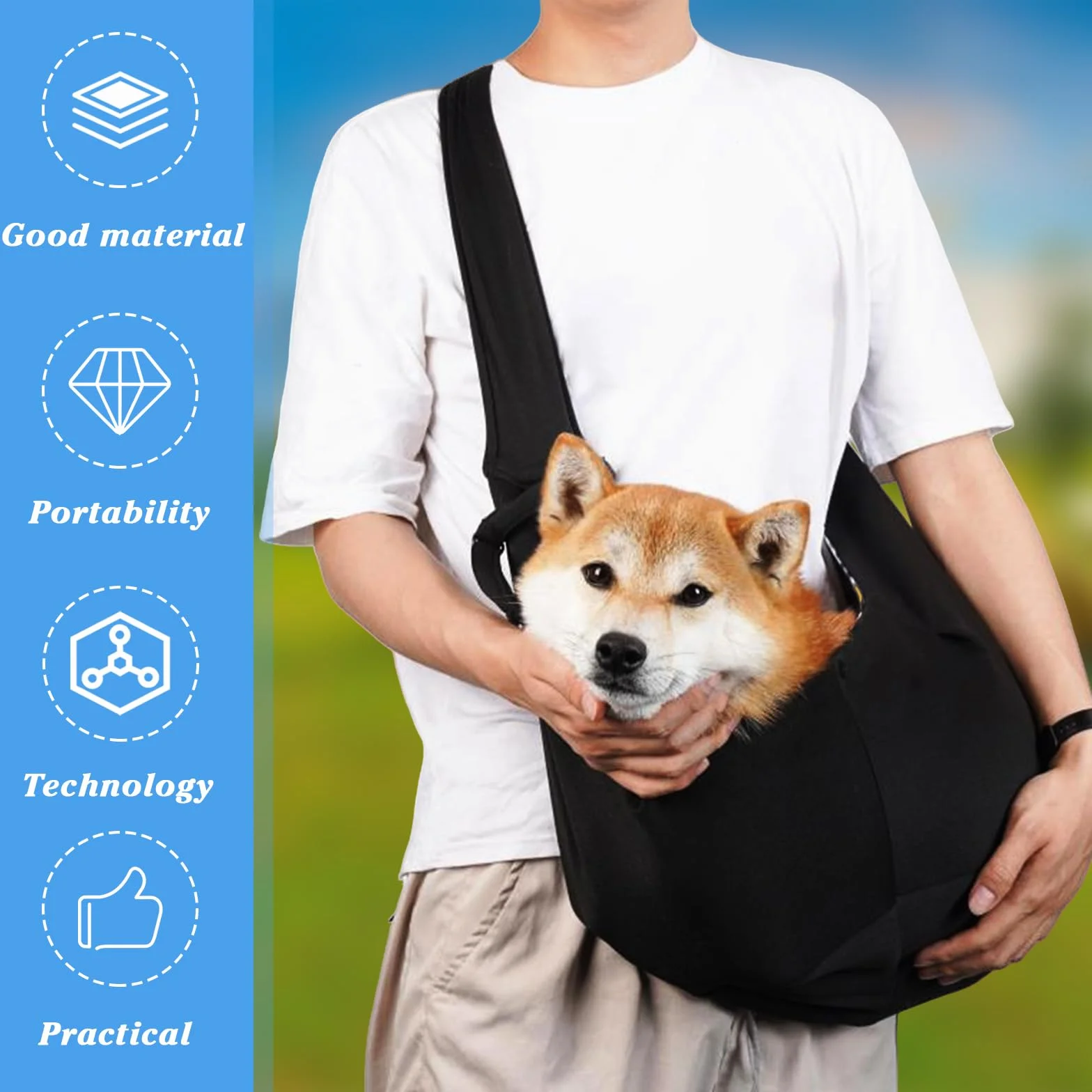 Borsa da Viaggio Trasportino per Cani e Gatti da 15 KG, Regolabile Traspirante per Passeggiate e Viaggi All'aperto