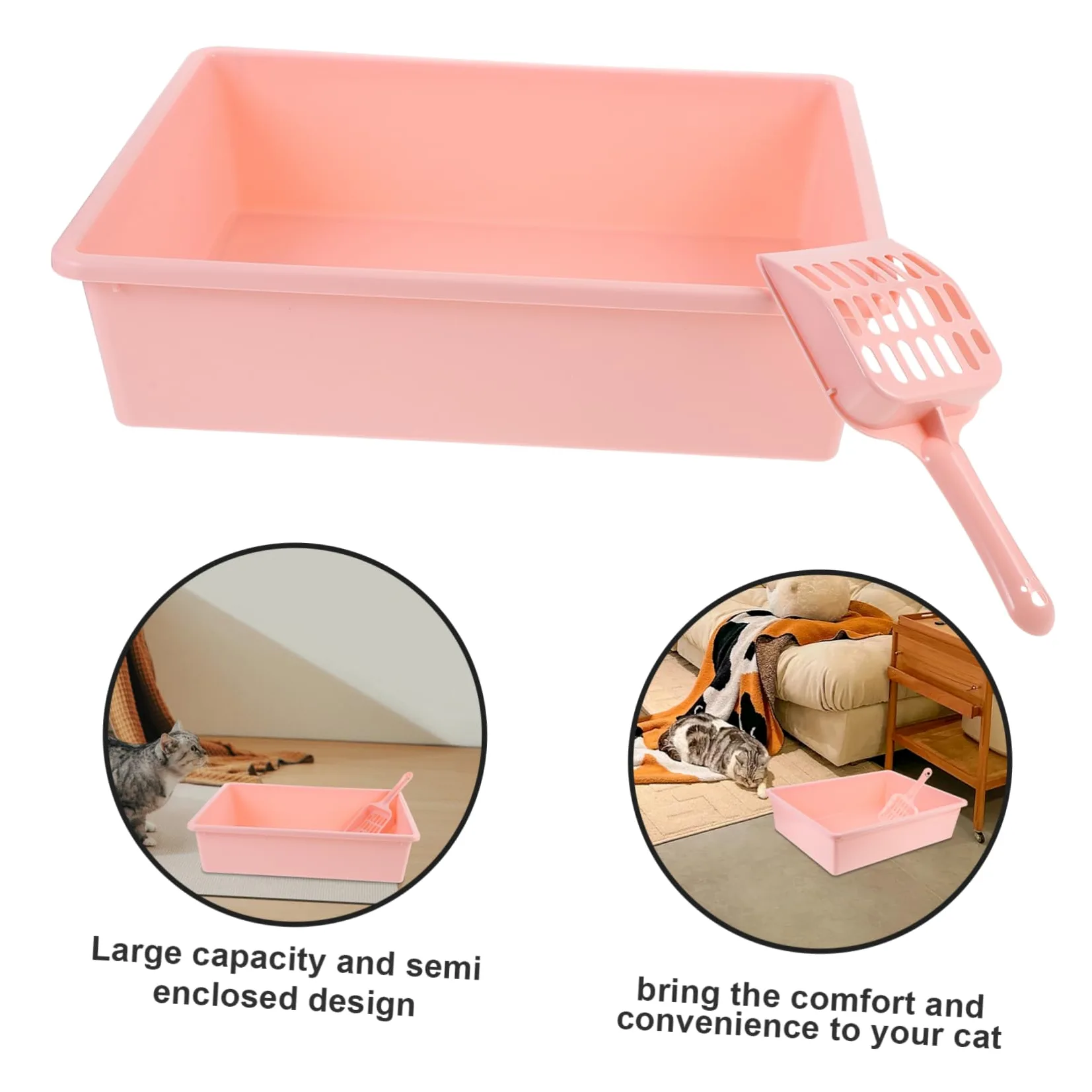 1set Lettiera Per Gatti Portatile Con Scopino Lettiera Per Gatti Di Design Pratico Adatta Per Uso Domestico e Viaggi Piccola Include Scopino Per Pulizia Facile