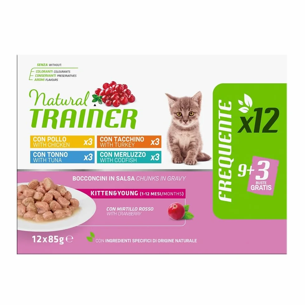 Natural Trainer Cibo Umido per Gattino Multipack Kitten 12 x 85