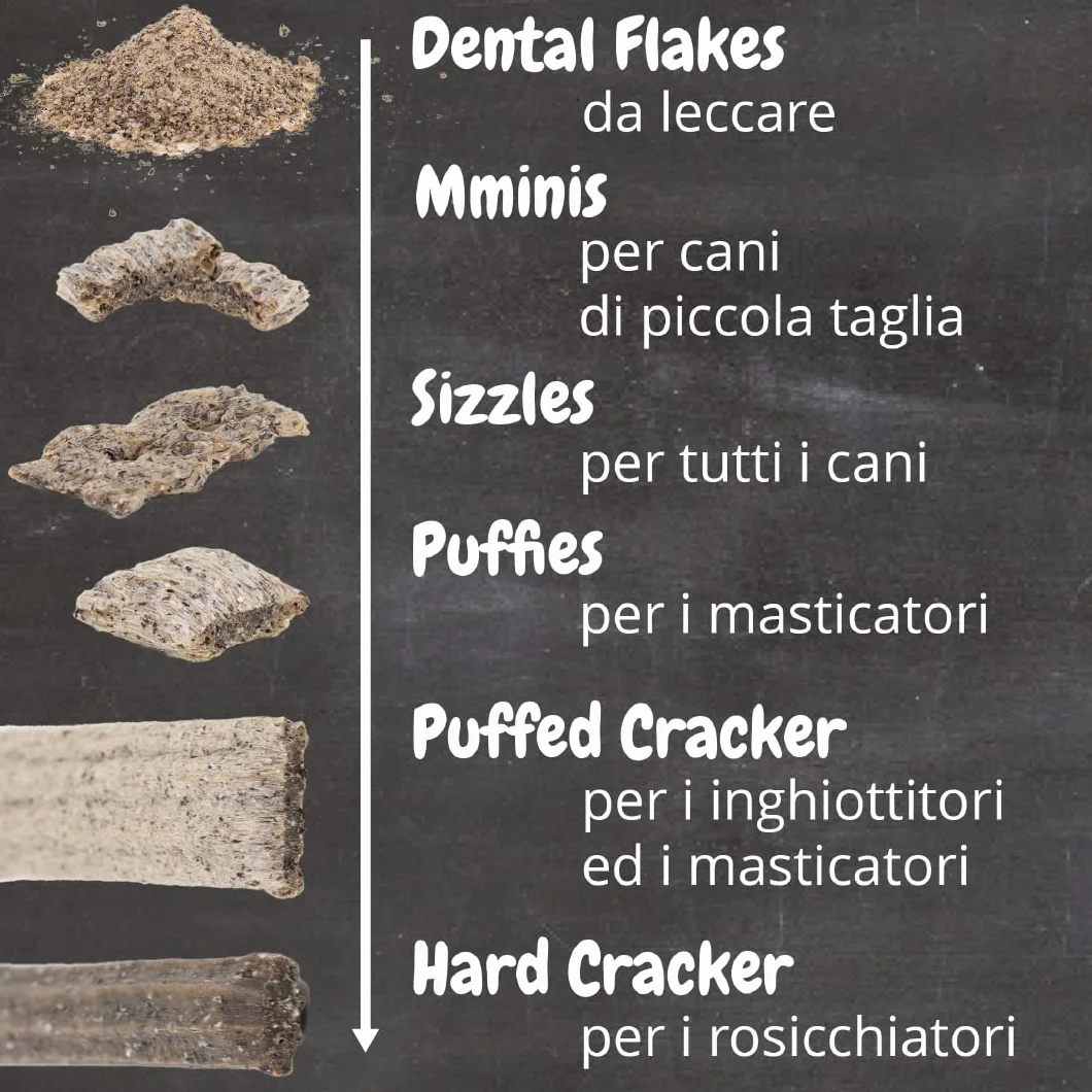 QCHEFS Dental Flakes per Cani - Snack per la Cura dei Denti - Rimuovere Il tartaro - per Chi soffre di allergie - Contro l'alito Cattivo e Le gengiviti - Antibatterico