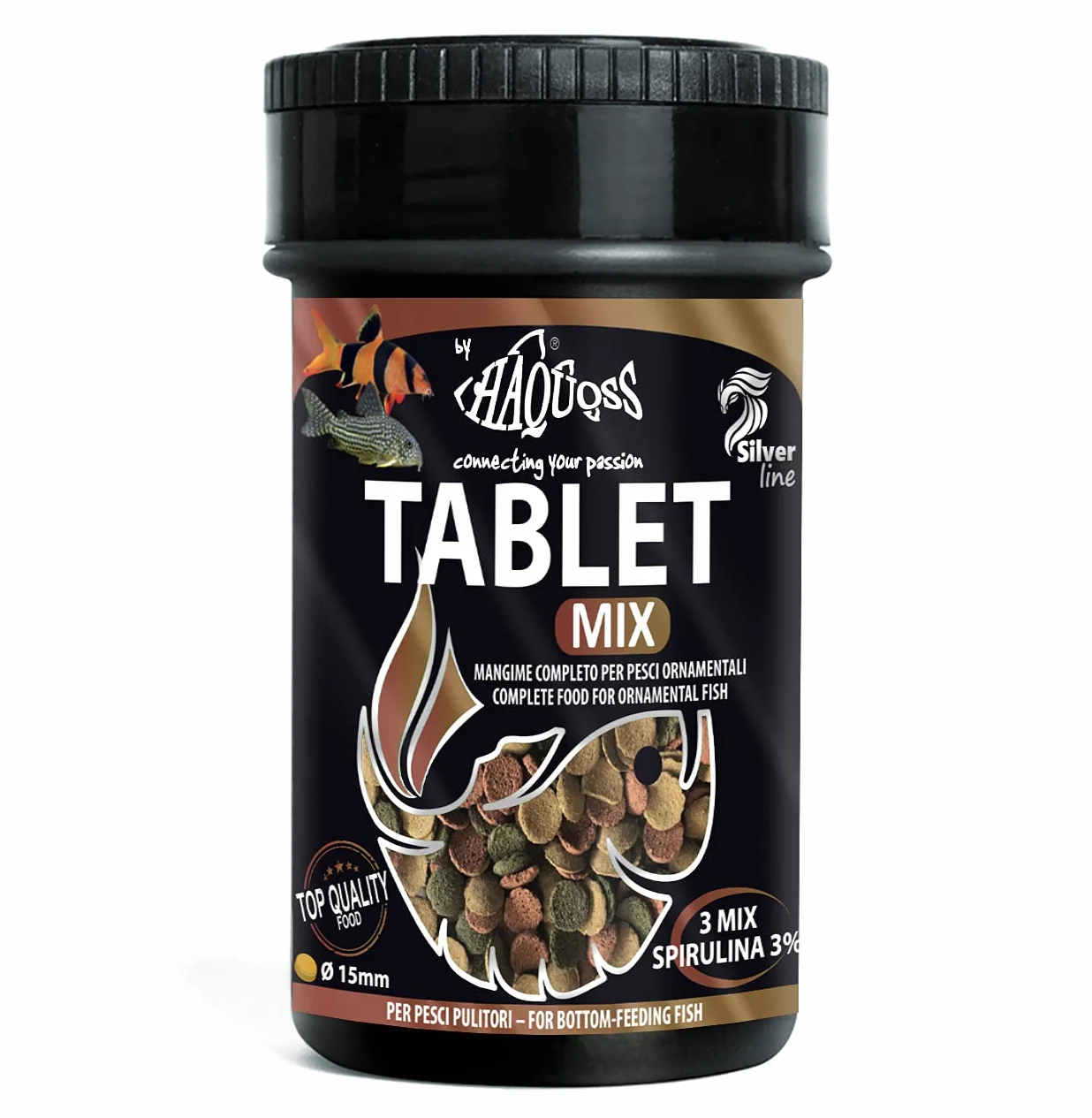 Haquoss Tablet Mix Mangime in Pastiglie affondanti per Pesci Pulitori, 100 ml/36 gr