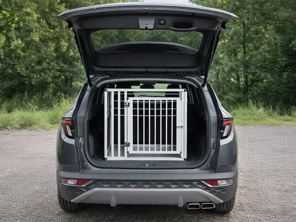 NK Trasportino per Cani con Porta e Serratura, Leggero e Resistente, Design Compatto, Montaggio Semplice e Veloce, Facile da Pulire, Spazioso e Comodo, Modello L (92 x 65 x 66cm)