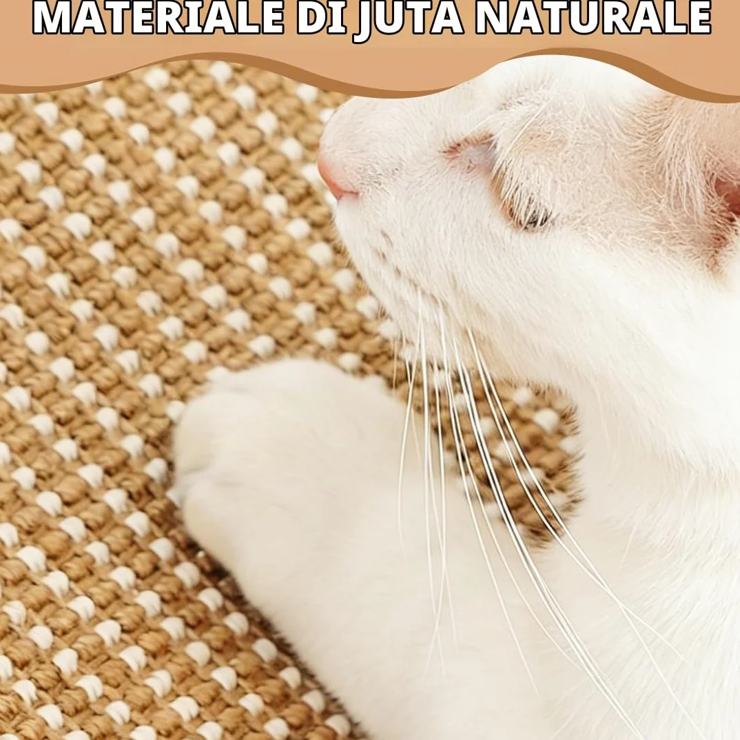 Tiragraffi per Gatti Doppio Uso 72cm | Graffio a L in Sisal Resistente, Tiragraffi da Parete e Angolo con Erba Gatta Integrata