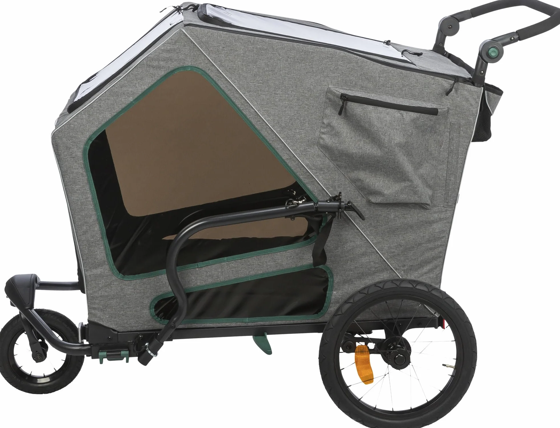 TRIXIE "Rimorchio per Bicicletta, L: 80 × 103 × 98/147 cm, Grigio/Salvia fino a 45 kg - 12804