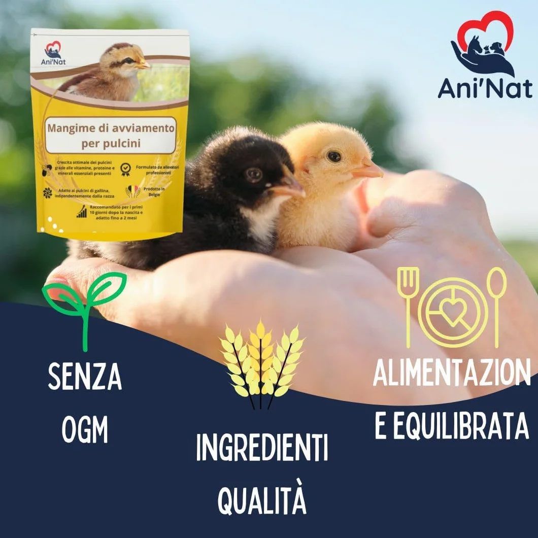 AniNat Alimento starter per pulcini 1° età con vitamine proteine minerali 1,8 kg
