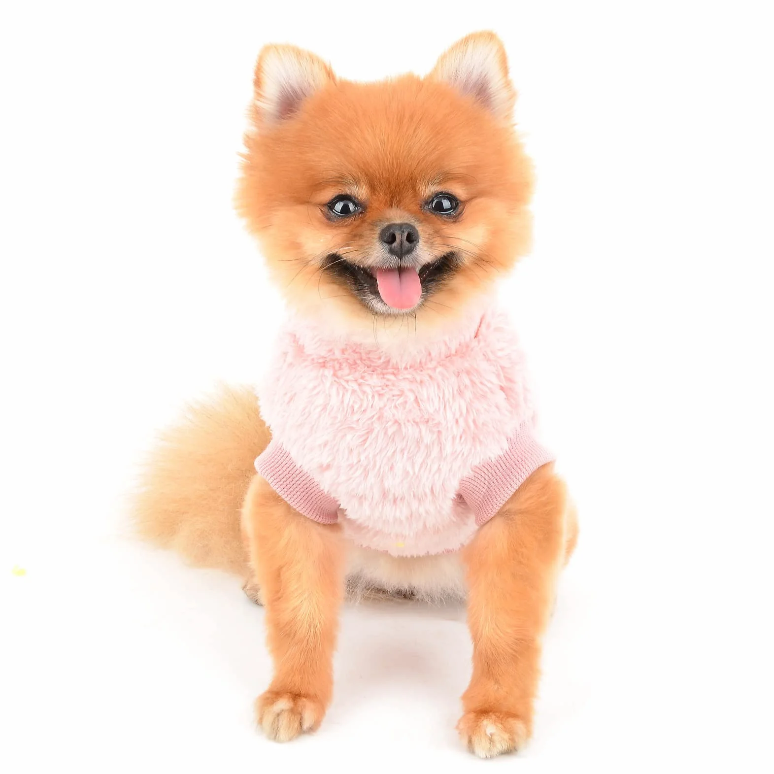 Pet Sherpa Maglione in pile a collo alto morbido per cani piccola taglia gatto cucciolo caldo autunno inverno abbigliamento Rosa S