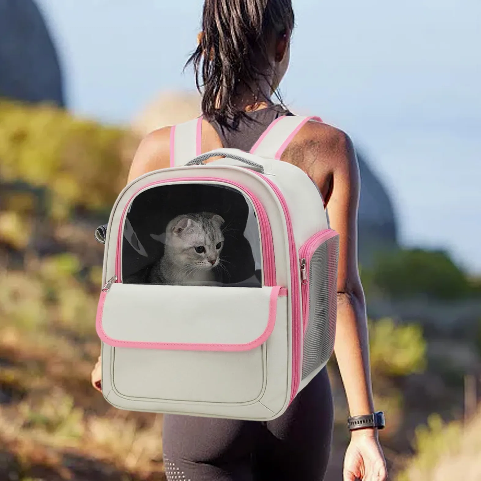 Trasportini per animali con zaino a bolle, Borsa per zaino per gatti Zaino | Zaino portaoggetti Spazioso, confortevole e leggero, trasportino per cani di piccola