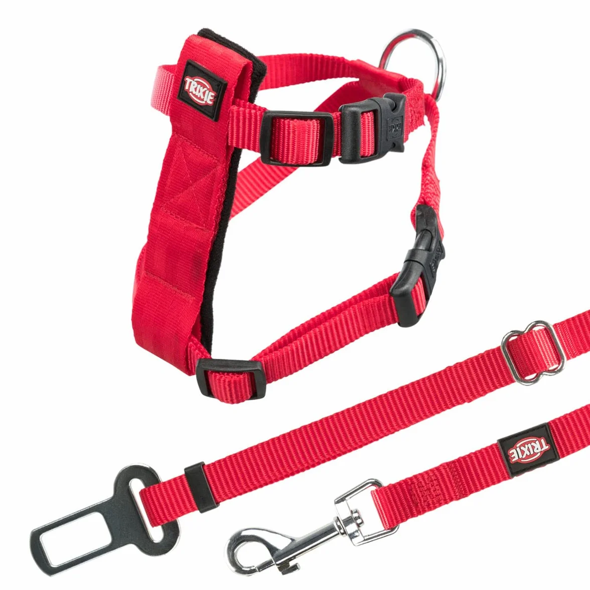 Trixie Imbracatura e Cintura di Sicurezza per Gatti, 20 – 50 cm, Rosso