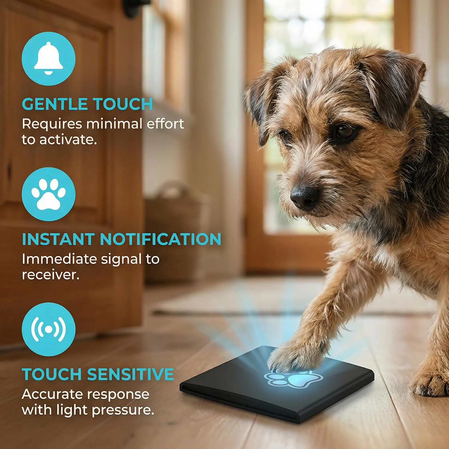 Campanello per Cani Senza Fili: Campanello Wireless per Cani, 38 Melodie, Volume Regolabile, Portata di 400 M, 1 Ricevitore, 1 Trasmettitore, Campanello Wireless Intelligente per Canis (Nero)