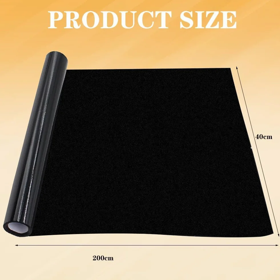 Sfondo per acquario, 40 x 200 cm, statico per acquario, in PVC, sfondo nero, adesivo per carta da parati per acquario