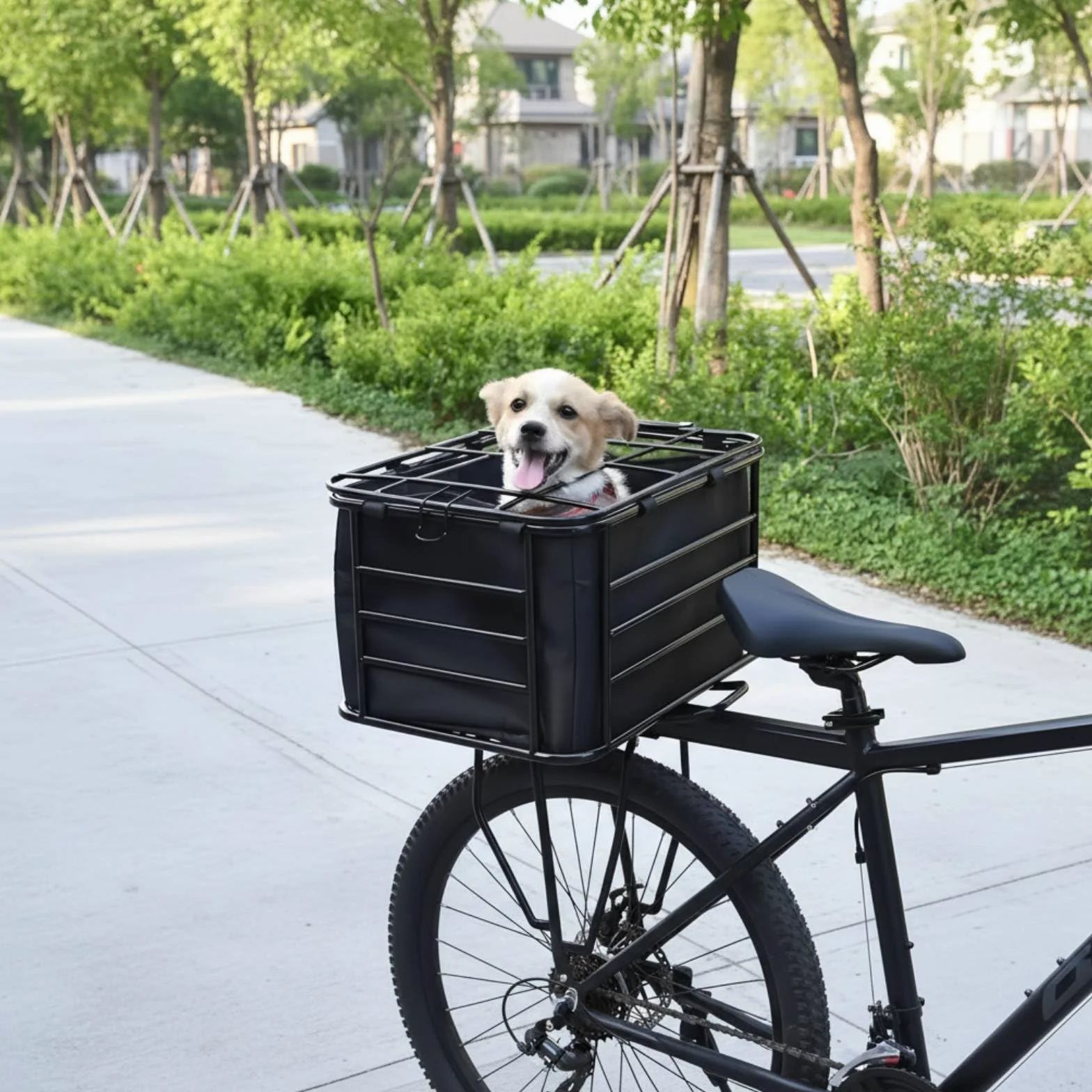 predolo Trasportino per Cani da Bicicletta Universale, Cesto Bici con Coperchio, Telaio Rinforzato Cestino Posteriore per Bicicletta, per Spostamenti Quotidiani