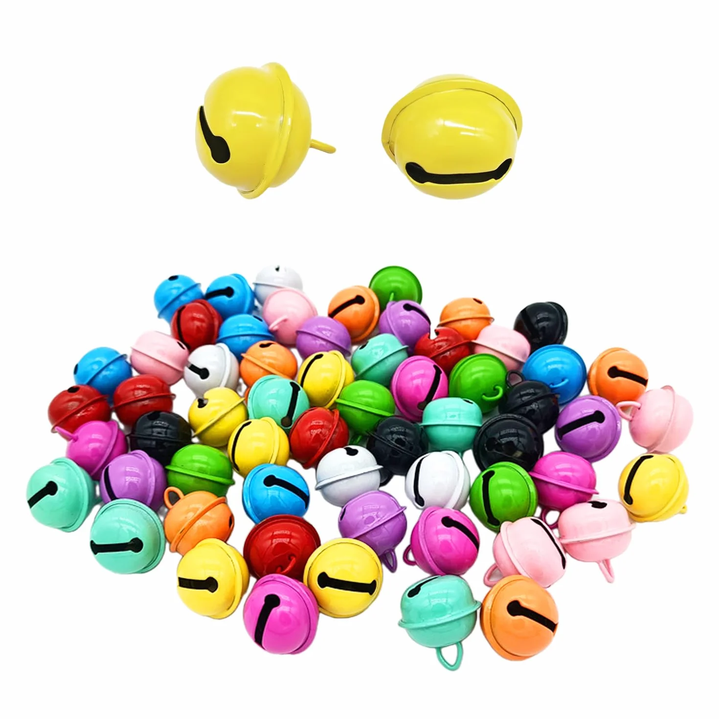 50 campanelle piccole, campanelle per artigianato, accessori artigianali, campanelle artigianali in metallo, decorazioni per animali domestici per matrimoni (multicolore)