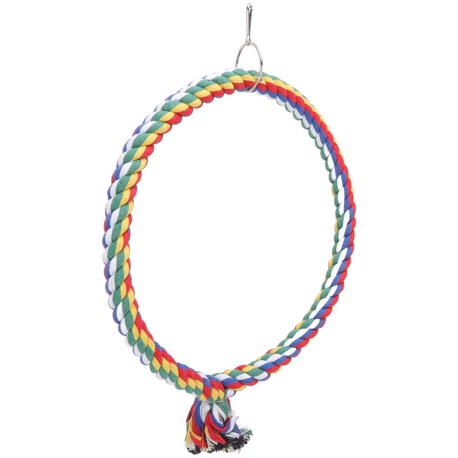 Altalena per Pappagalli con e Corda di Cotone - Cerchio da Arrampicata per Uccelli - Disponibili Misure Piccole e Grandi - Ideale per Giochi all'Interno Ed all'Aperto