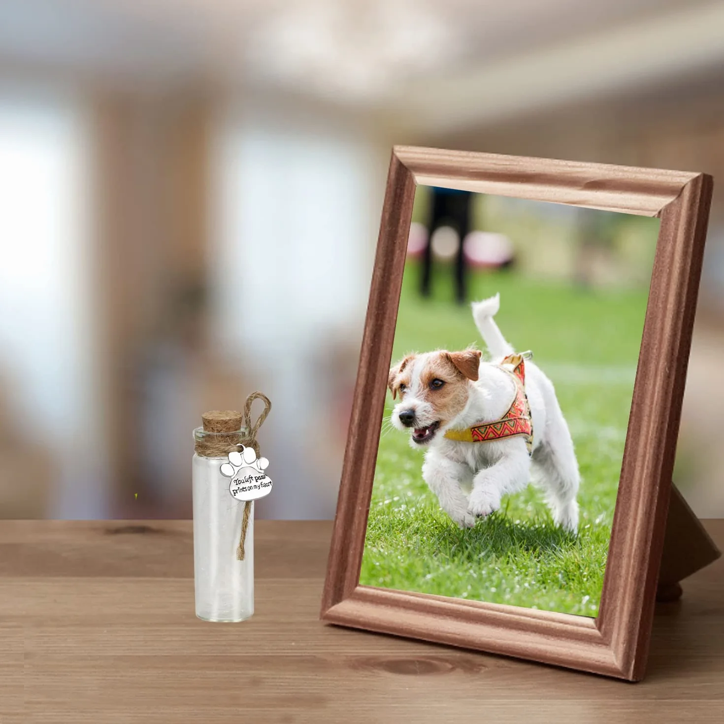 free-space Bottiglia commemorativa per peli di Animali Domestici, fiala di Vetro per Cenere o Capelli Cane o Gatto ricordo Regalo per la Perdita di Animali Domestici (2pcs Bottle)
