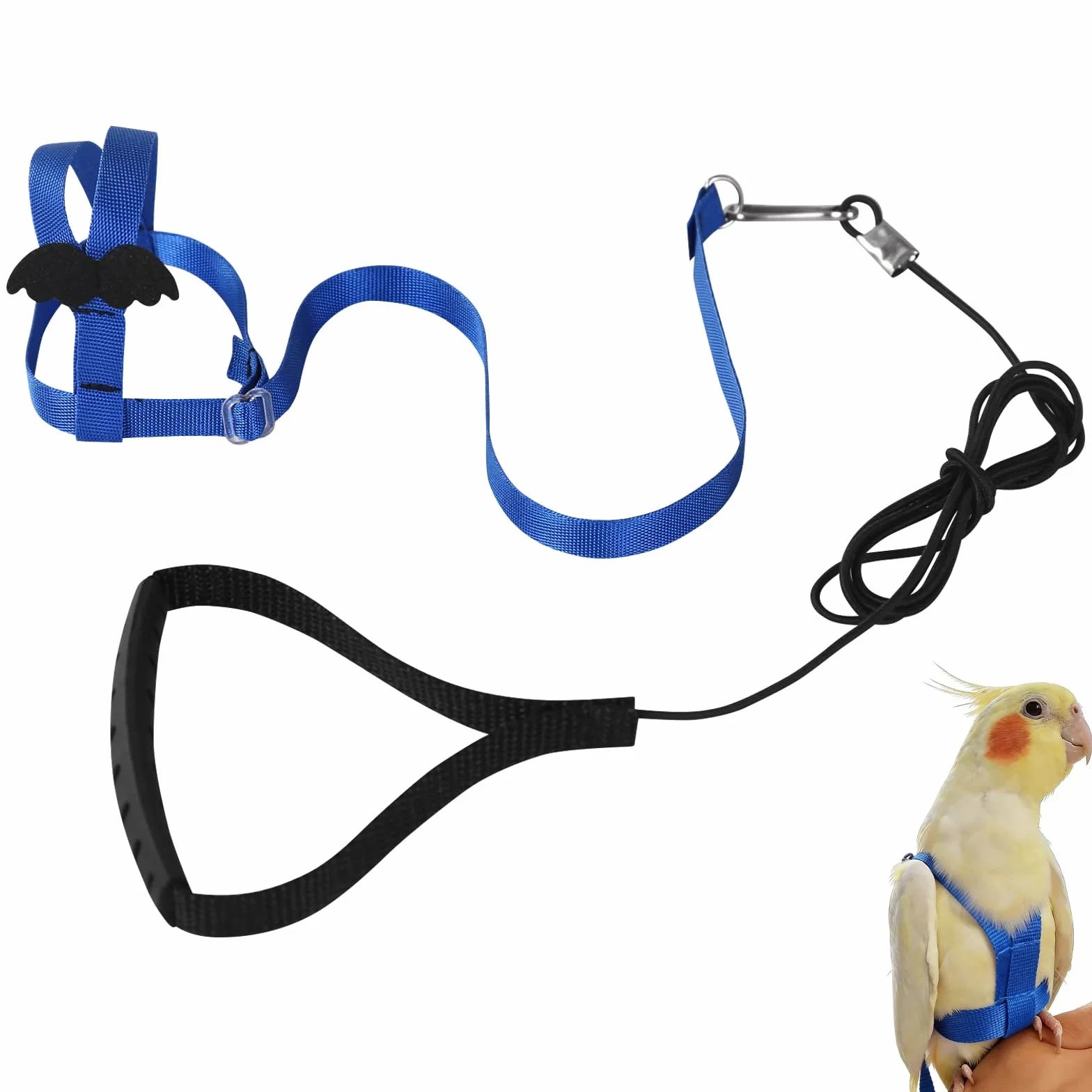 Imbracatura per pappagallo regolabile per animali domestici e uccelli guinzaglio per attività all'aria aperta corda da addestramento cinghia elastica anti-morso per pappagalli cacatos ara