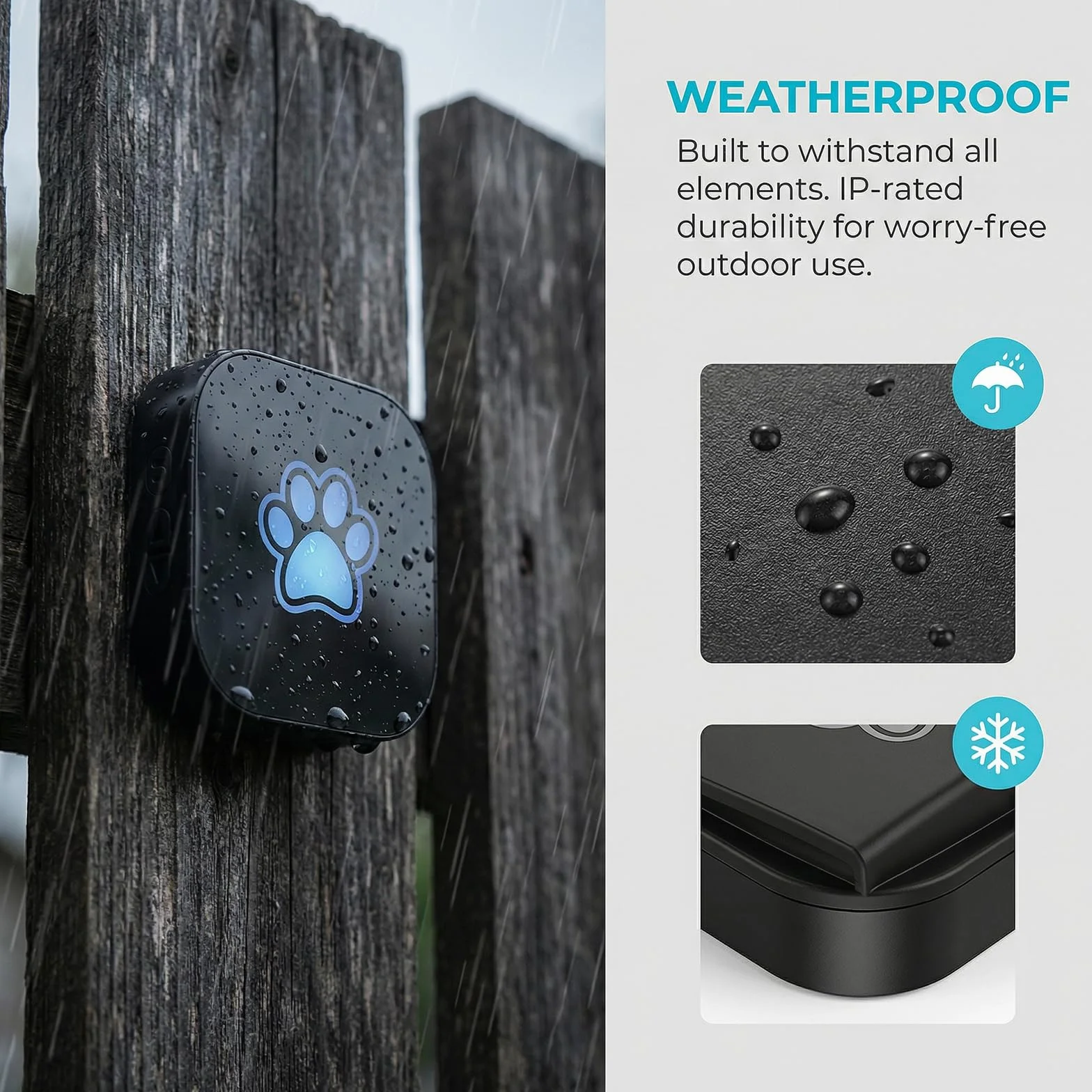 Campanello per Cani Senza Fili: Campanello Wireless per Cani, 38 Melodie, Volume Regolabile, Portata di 400 M, 1 Ricevitore, 1 Trasmettitore, Campanello Wireless Intelligente per Canis (Nero)