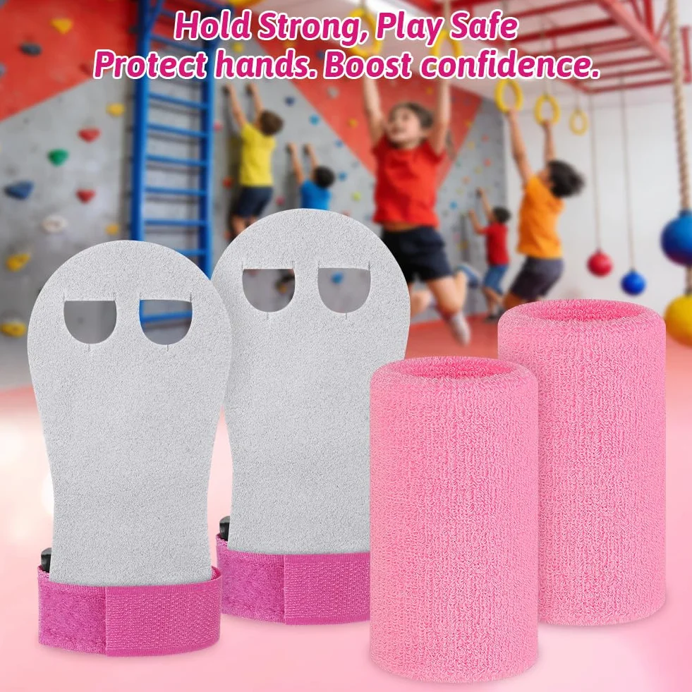DiULi Set di 2 Impugnature da Ginnastica per Bambini, Protezione Palmi e Supporto Polso, Accessori Sportivi Allenamento, S/M