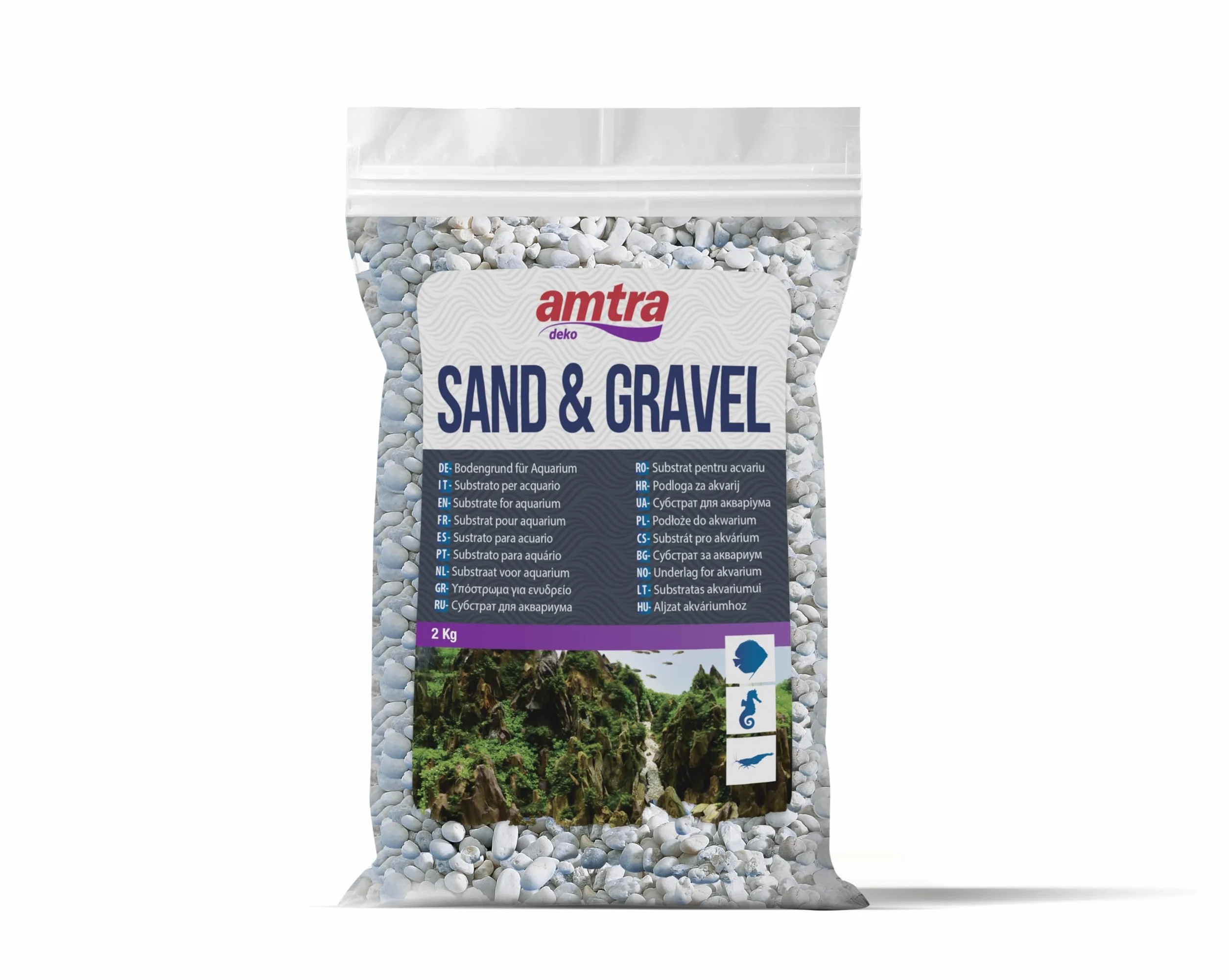 Ghiaia naturale dell'acquario AMTRA NOA 4-8 mm 2kg