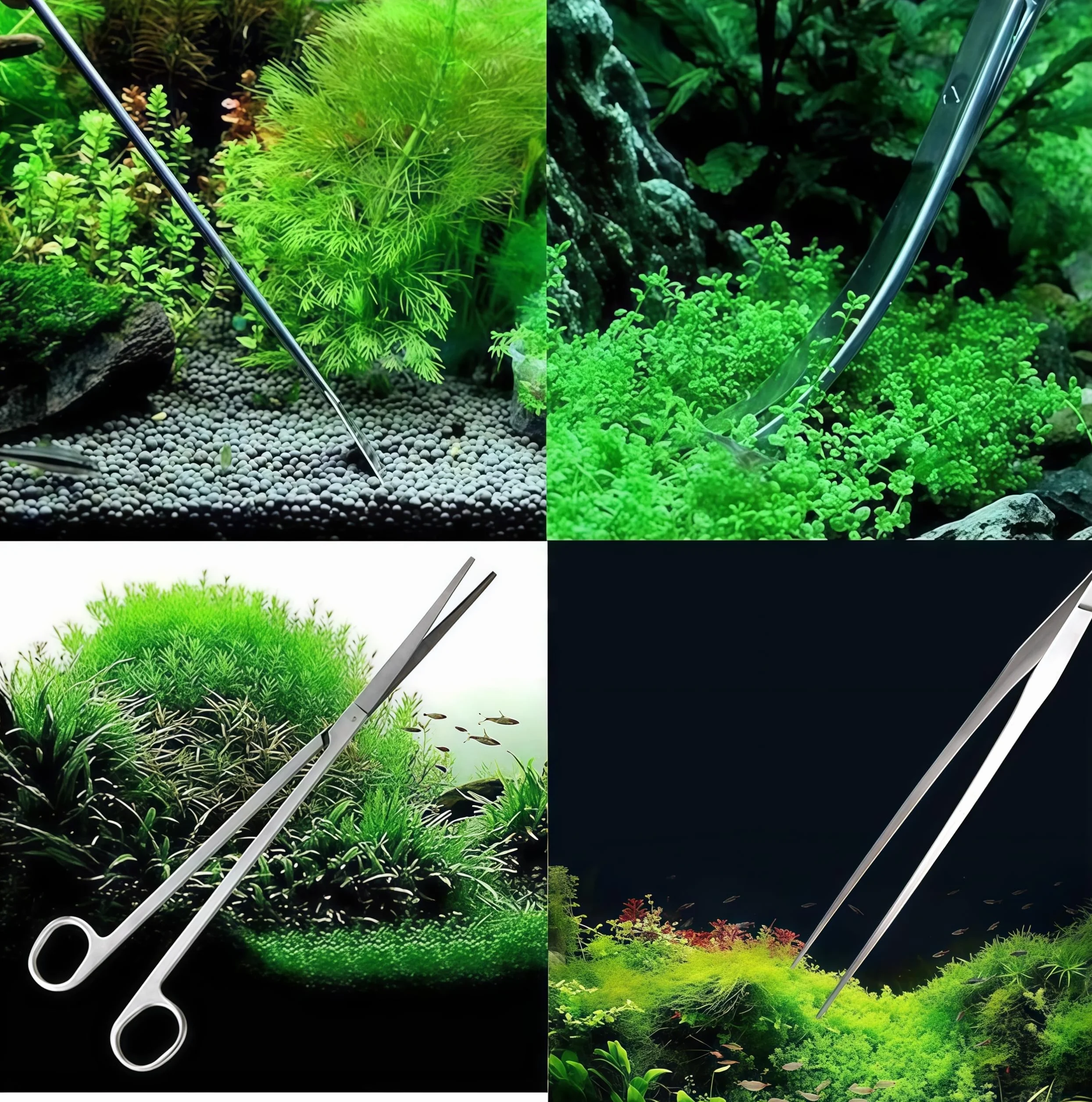 Set Attrezzi Acquario 5 in 1 Acciaio Inox Forcipe Forbici Starter Kit Landscaping