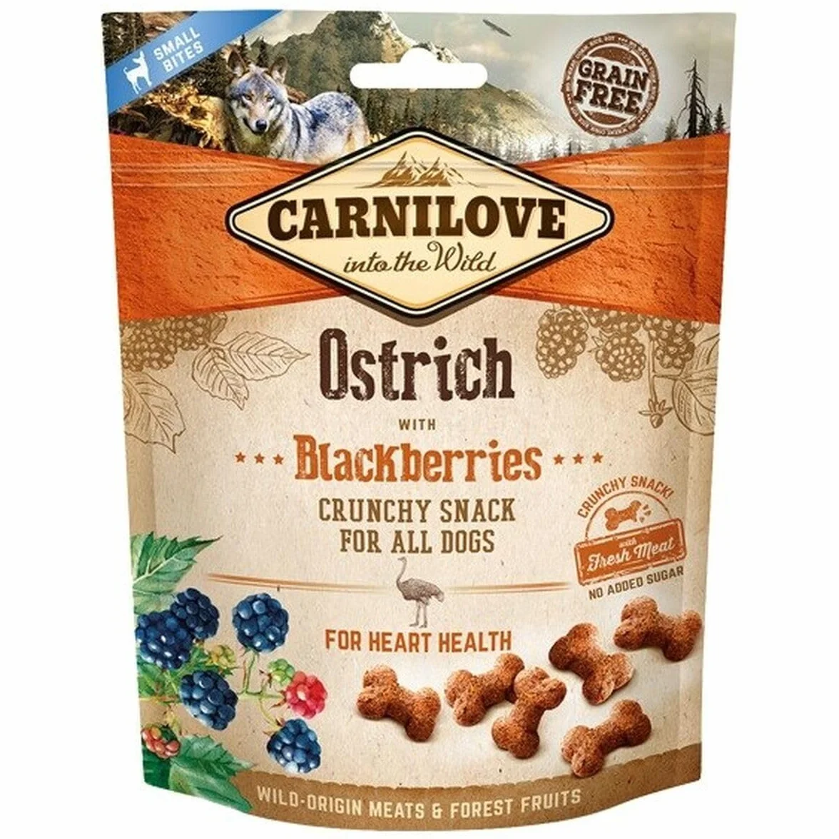 Carnilove Snack Semiumido 200 gr Struzzo e Mirtilli Neri