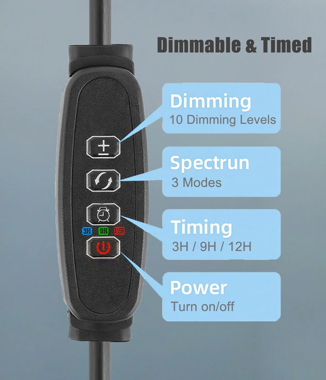 KINGYEENUO Luce a LED a spettro completo, dimmerabile, timer 3/9/12H, 105 perline LED, kit illuminazione per uccelli