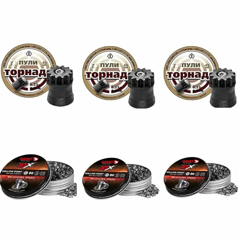 Pallini Kvintor Tornado Gamo 4,5 mm Hollow Point Kit 6 scatole diabolici ibridi aria compressa