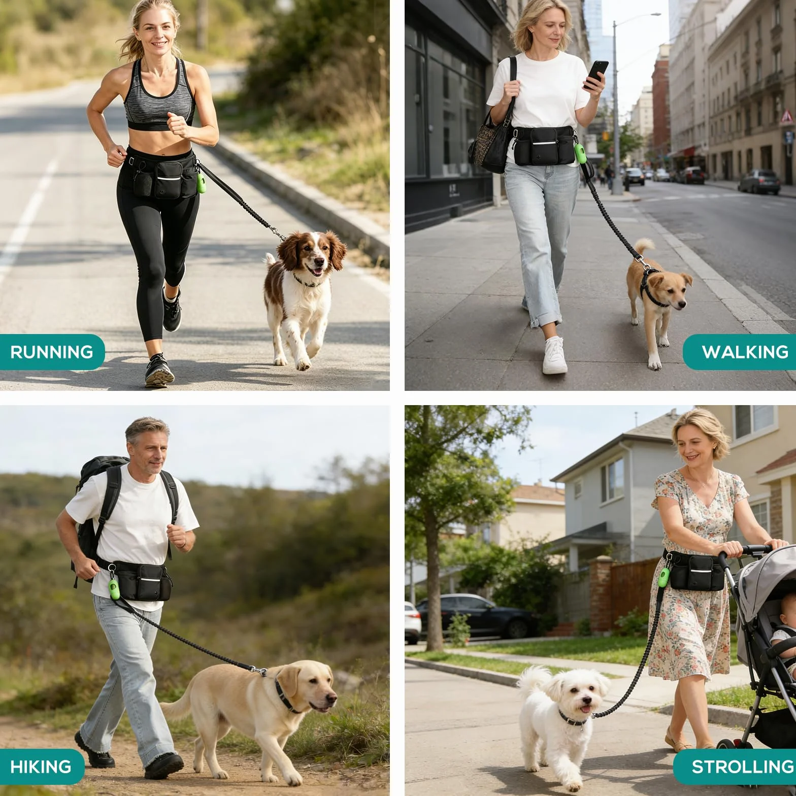 VINATO Porta Premietti per Cani,Sacchetti per Addestramento Cani con Guinzaglio Libero per Cani,Borsa Crocchette Porta Premietti per Cani con Dispenser Sacchetti Igienici – per Cani Piccoli e Medi