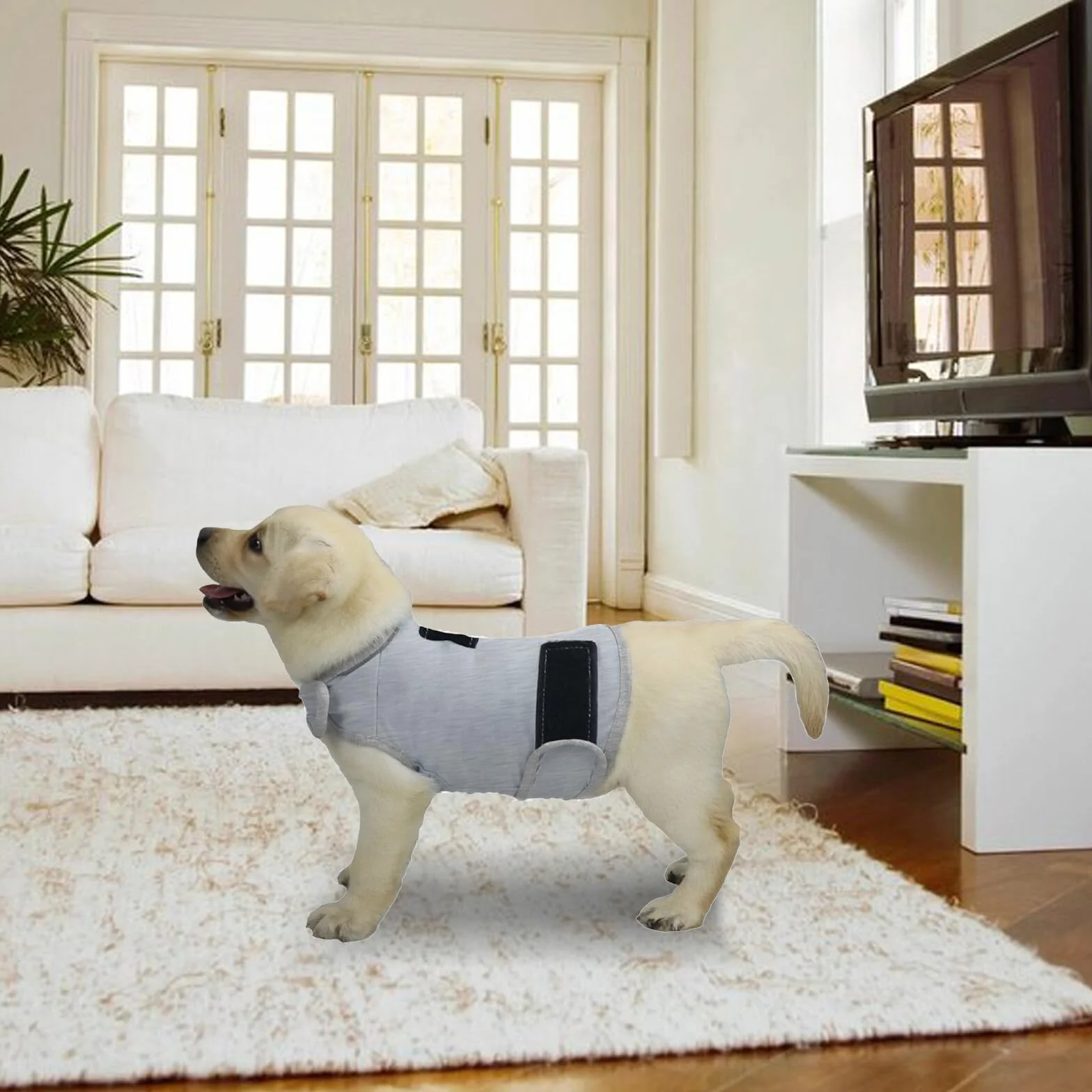 Giacca calmante per cani ansiosi cappotto antituono con striscia riflettente