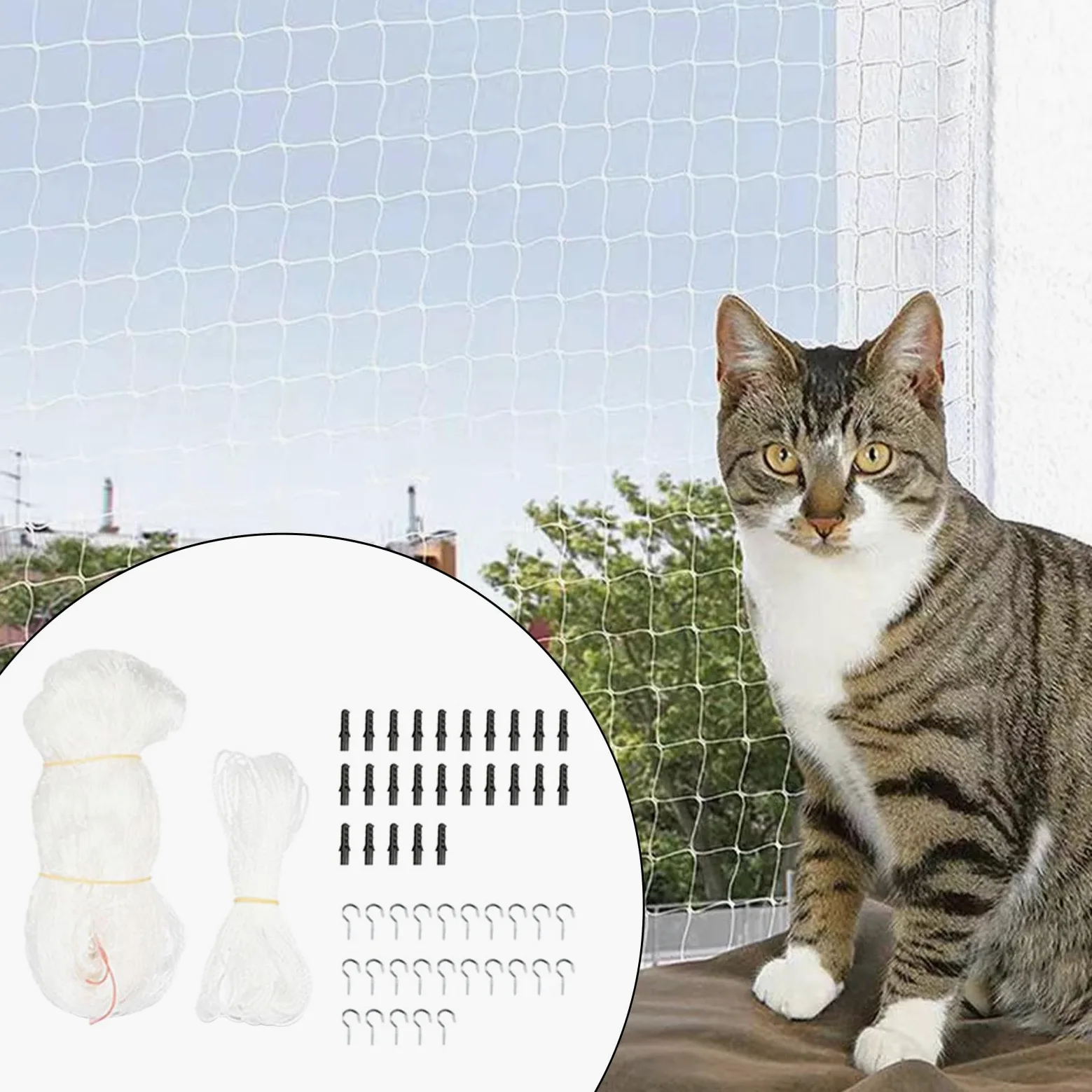 NETTINA DI BALCONO per animali domestici, balcone da rete per gatti | Rete per la per animali domestici per balcone, scale, porta,