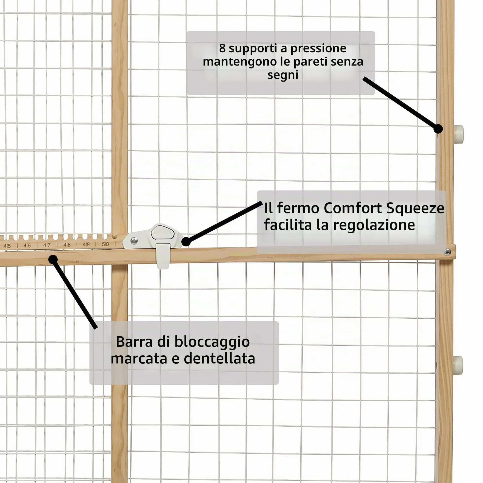 MidWest Homes for Pets Cancello sicurezza animali domestici 73,6-127 cm larghezza 111,7 cm altezza legno filo verniciato a polvere