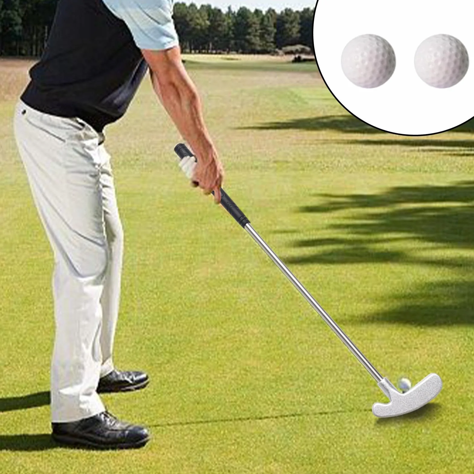Putter club a due vie, putter minigolf a due vie per bambini, putter da golf con testa in lega di zinco, albero in acciaio inox TPRGrip, mazze da golf per bambini, ragazzi e adulti