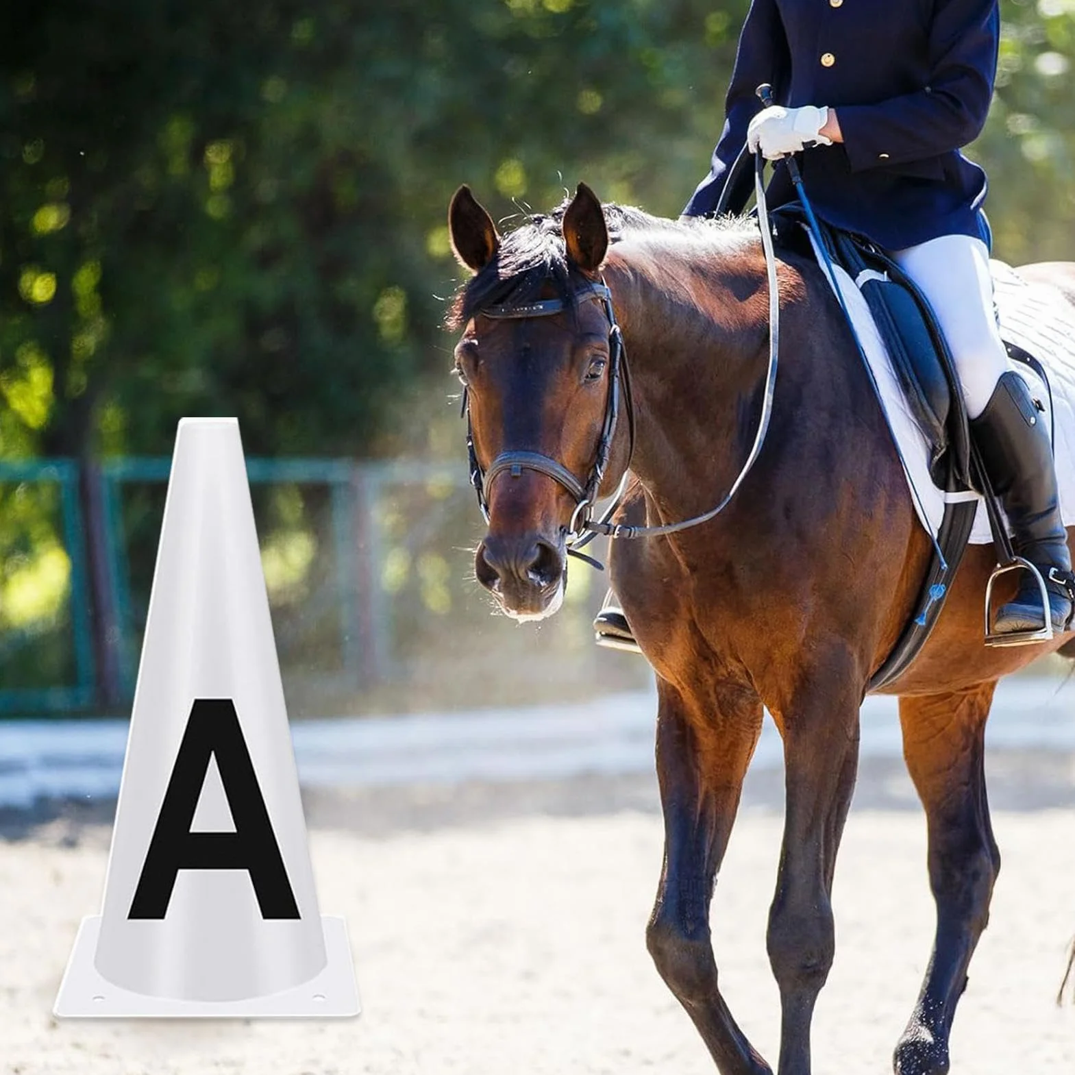 Coni per allenamento sportivo,Coni per allenamento - Coni da dressage con lettere | Segnalini da dressage da competizione, coni da allenamento sportivo impilabili per atleti equestri