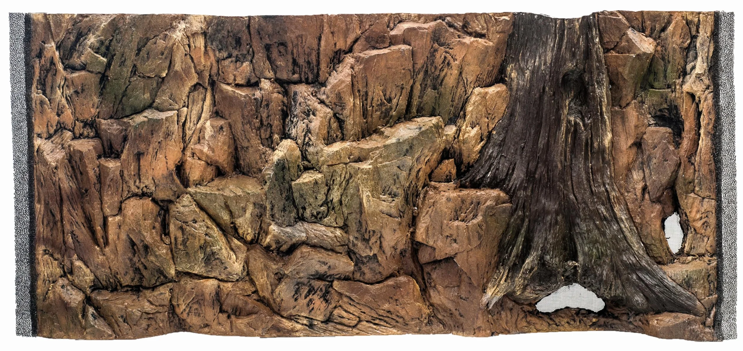 Acquario Sfondo 3D Corfù - Acquario Sfondo - Accessori per acquari - Sfondo - Acquario Deco - 97x45 cm all'acquario 100x50 cm - Colore Marrone - Acquario Grande
