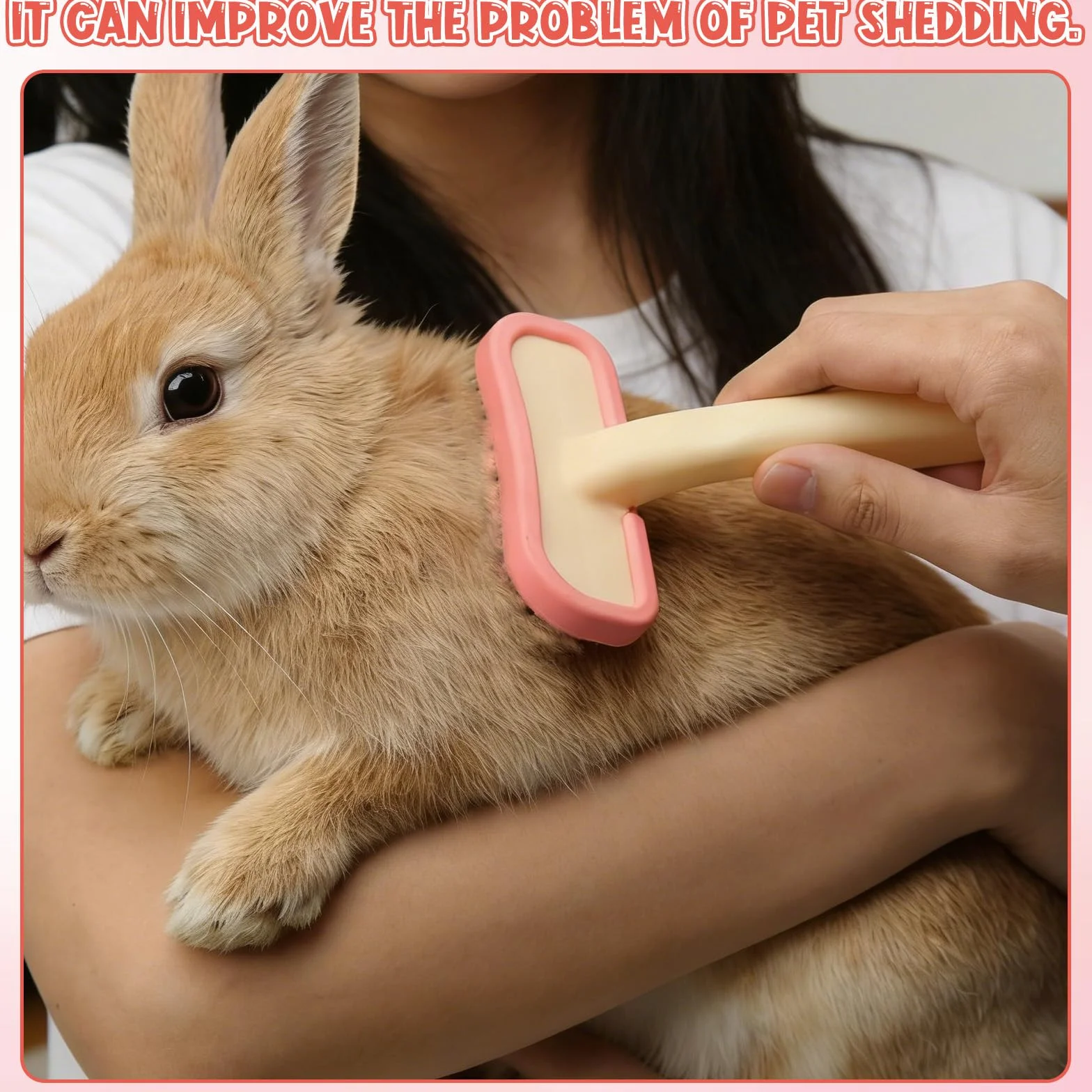 Spazzola per conigli, pettine massaggiante in silicone morbido per piccoli animali, pratica spazzola per conigli per la toelettatura, kit per la toelettatura, adatto a gatti, cuccioli