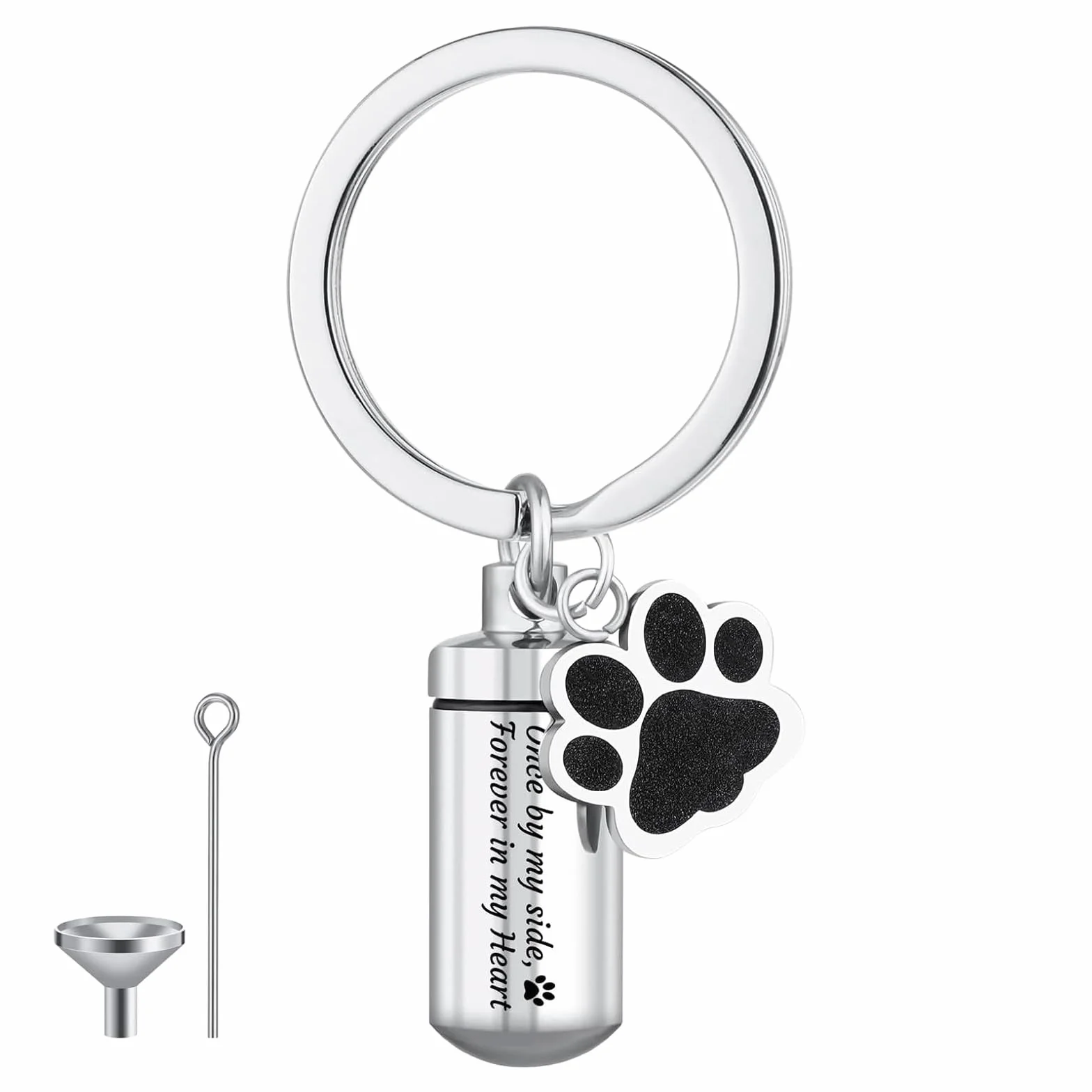 Portachiavi urna per animali domestici in acciaio inox, Mini urna cremazione, Ceneri di Cane, Ideale per souvenir e gioielli di animali domestici