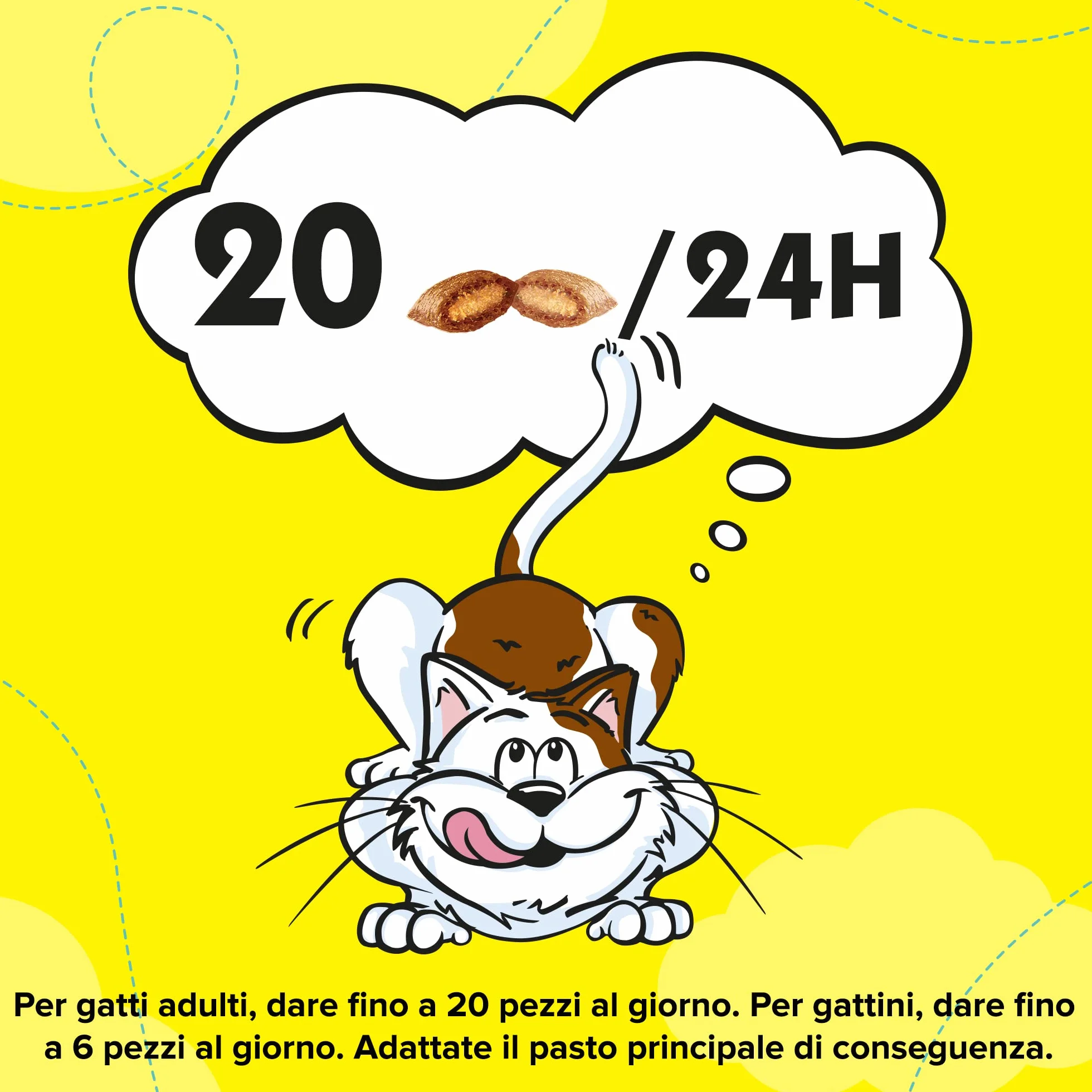 Catisfactions, Snack per Gatto, con Irresistibile Erba Gatta, 6 Confezioni da 60g, Verde, 60 g (Confezione da 6)