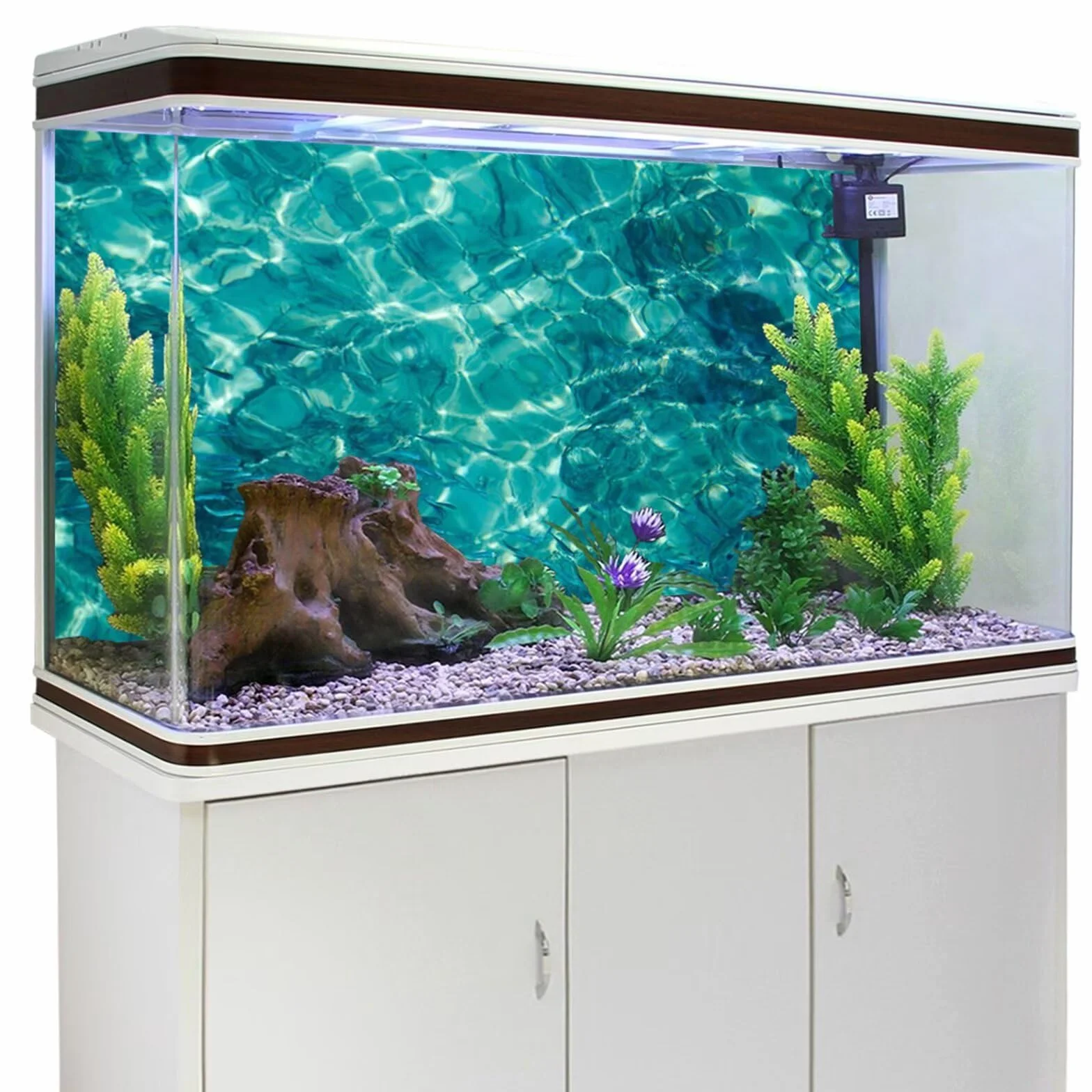 61x30cm Sfondo per Acquario Blu Sottomarino, Tema Oceano Naturale, Sfondo per Acquario, Vinile Resistente