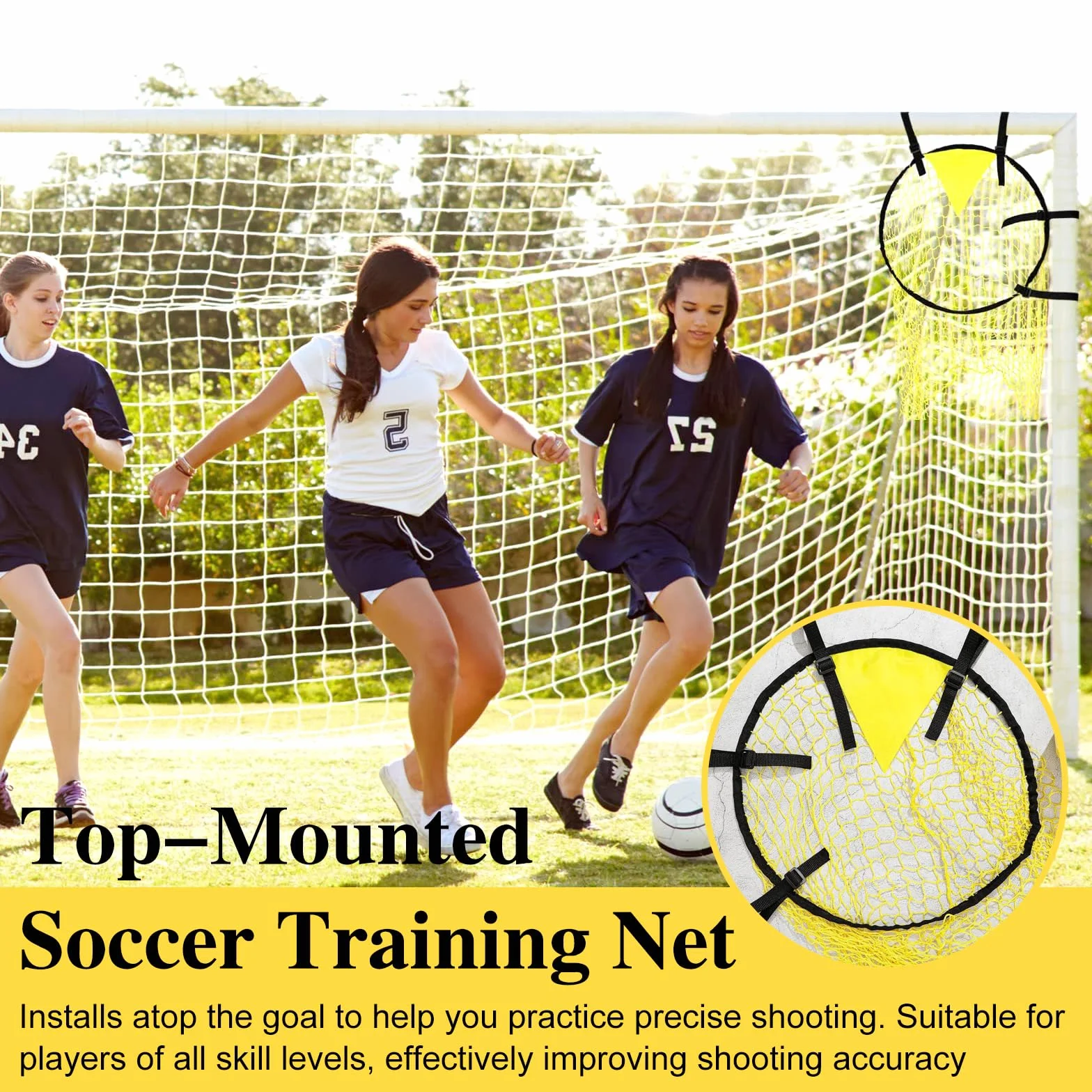 2 Pezzi Bersaglio per Allenamento da Calcio Obiettivo, Porta Calcio, Tiro Angolare Attrezzatura, Rete da Calcio con Cinghie Regolabili, per Calcio Precisione Formazione