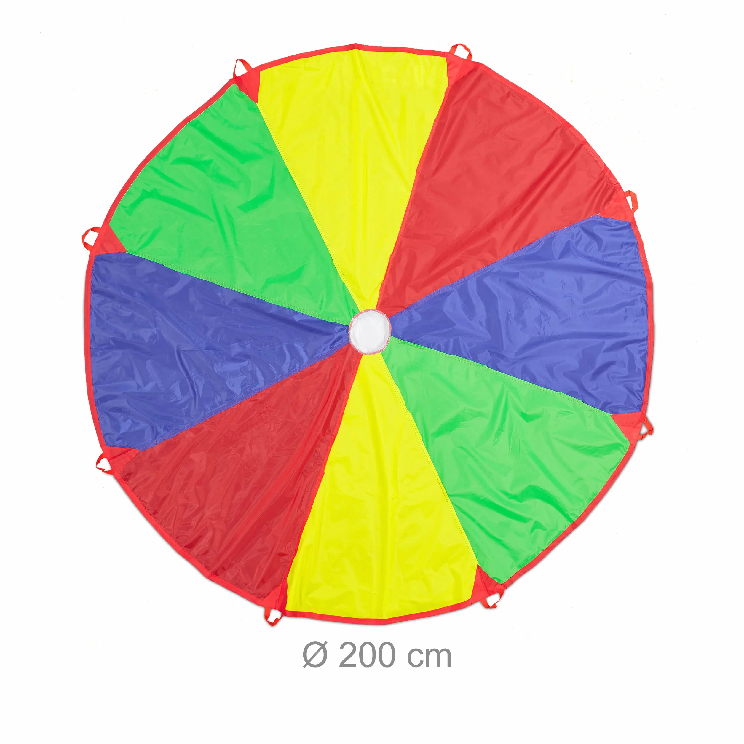 Relaxdays Paracadute Ludico Arcobaleno Telo Giocattolo per Bambini Ø 2 m Multicolore