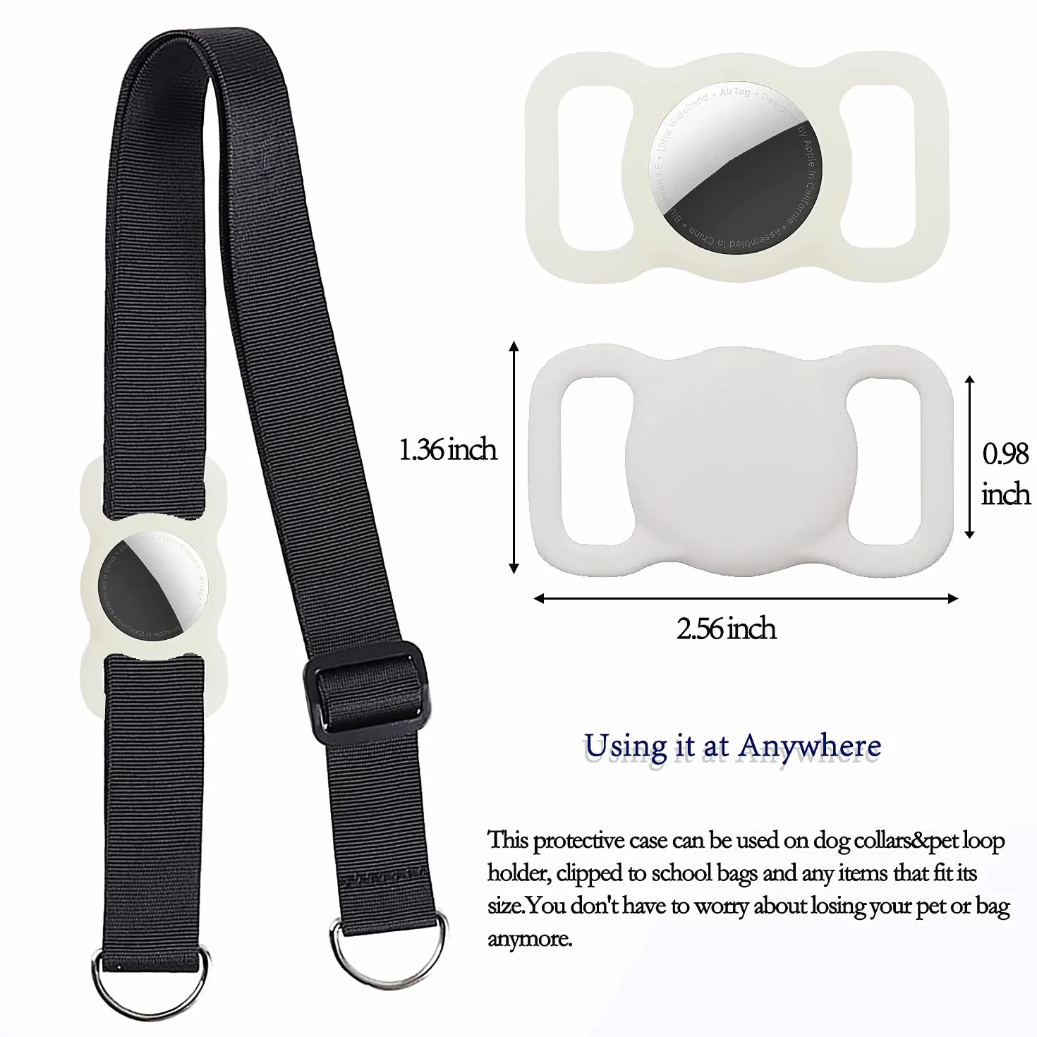 Pet Custodia Protettiva in Silicone per Apple Airtag GPS Finder, Porta Airtag per Apple, per cani e gatti, accessori per animali domestici