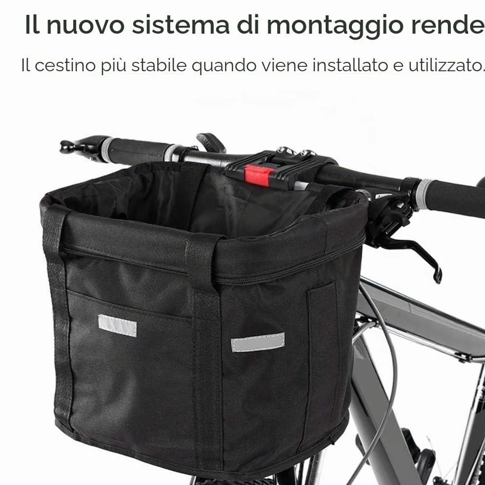 Cestino anteriore per bicicletta, staccabile, in tela, pieghevole, rimovibile, per manubrio della bicicletta, organizer per animali domestici, gatti, cani