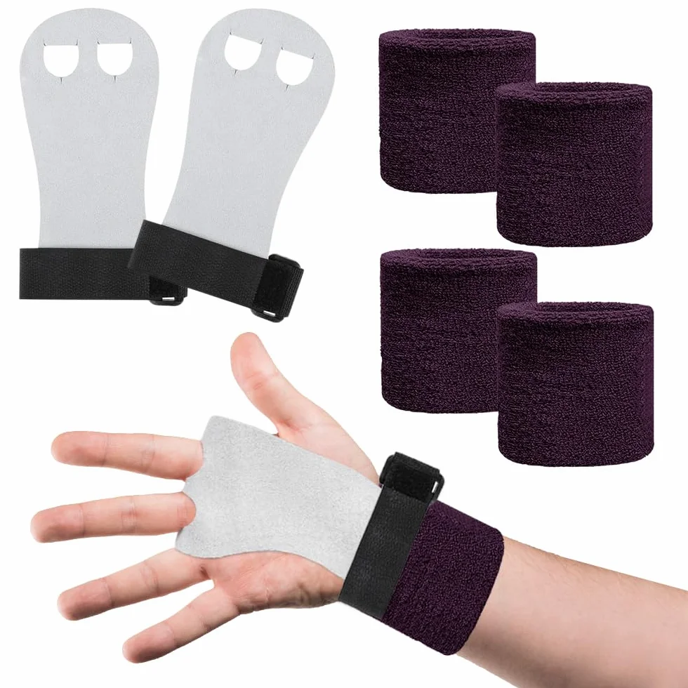 2pcs Manopole da Ginnastica Paracalli Ginnastica Artistica Bambina con 4 Polsino Sportivo Impugnature da Ginnastica Protezioni Polsini da Ginnastica Guanti Manopole Paracalli per Sollevamento