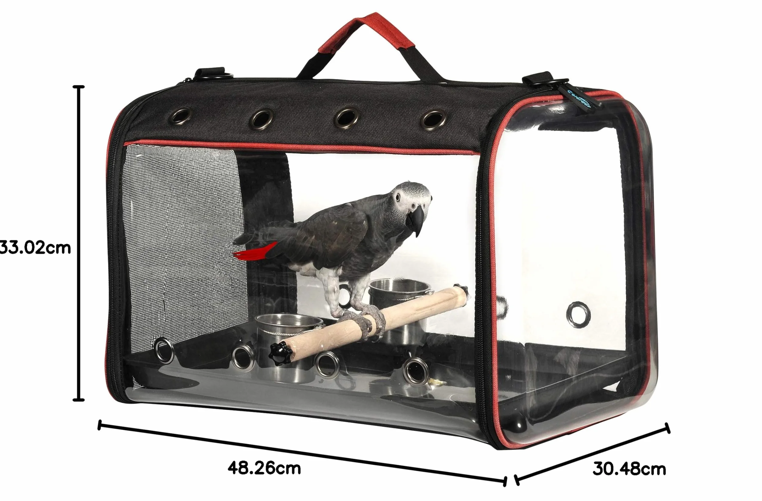 Colorday Gabbia per uccelli leggera da viaggio per uccelli (grande 19 x 12 x 13, nero)
