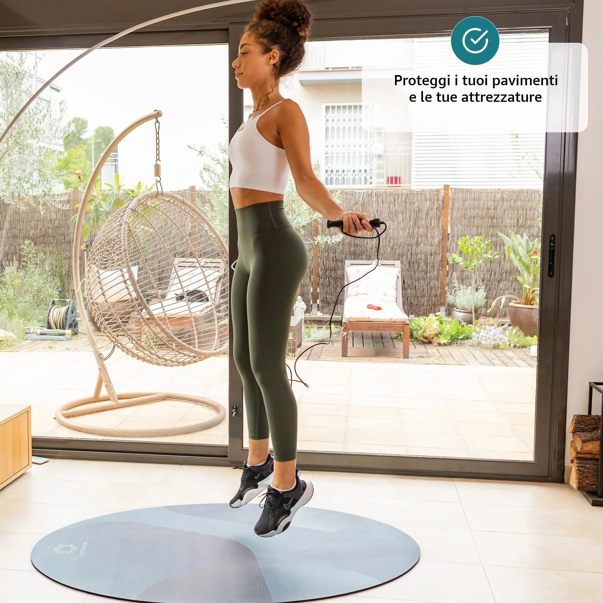 Tappetino Per Saltare La Corda | Assorbe Gli Impatti | Tappetino Per Saltare La Corda All’aperto E In Casa | Borsa Inclusa | Protegge Pavimenti E Mobili | Jump Rope Mat