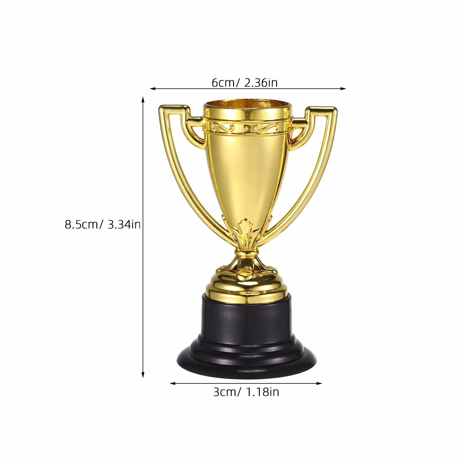 TOYANDONA Confezione da 24 mini trofei per bambini, premi Gold Award per bomboniere, premi per la partecipazione per bambini bomboniere, oggetti di scena, premi, premi vincitori, concorsi