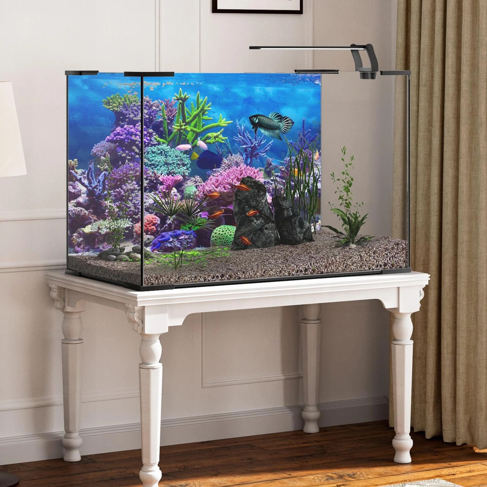 61x41cm Durevole Vinile Subacqueo Tema Acquario Sfondo Colorato Corallo Pesce Tropicale Sottomarino Mondo Pesce Serbatoio Poster Sfondo