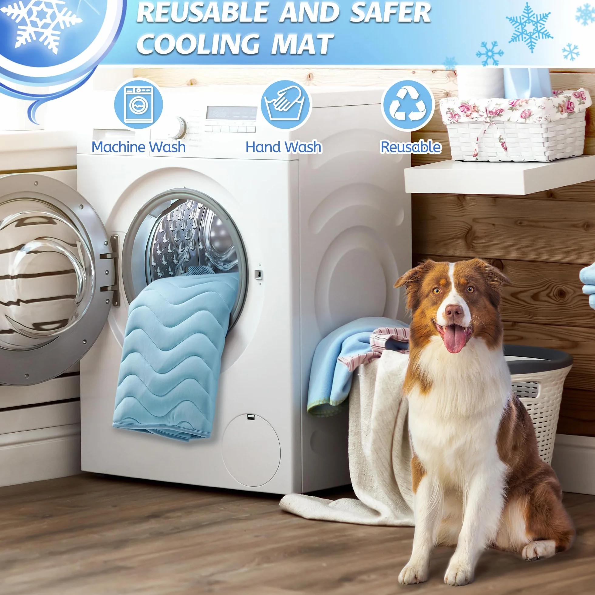 BaoDan Tappetino Refrigerante Cane 90x56cm Tappeto Rinfrescante Lavabile per Cani Gatti Estate