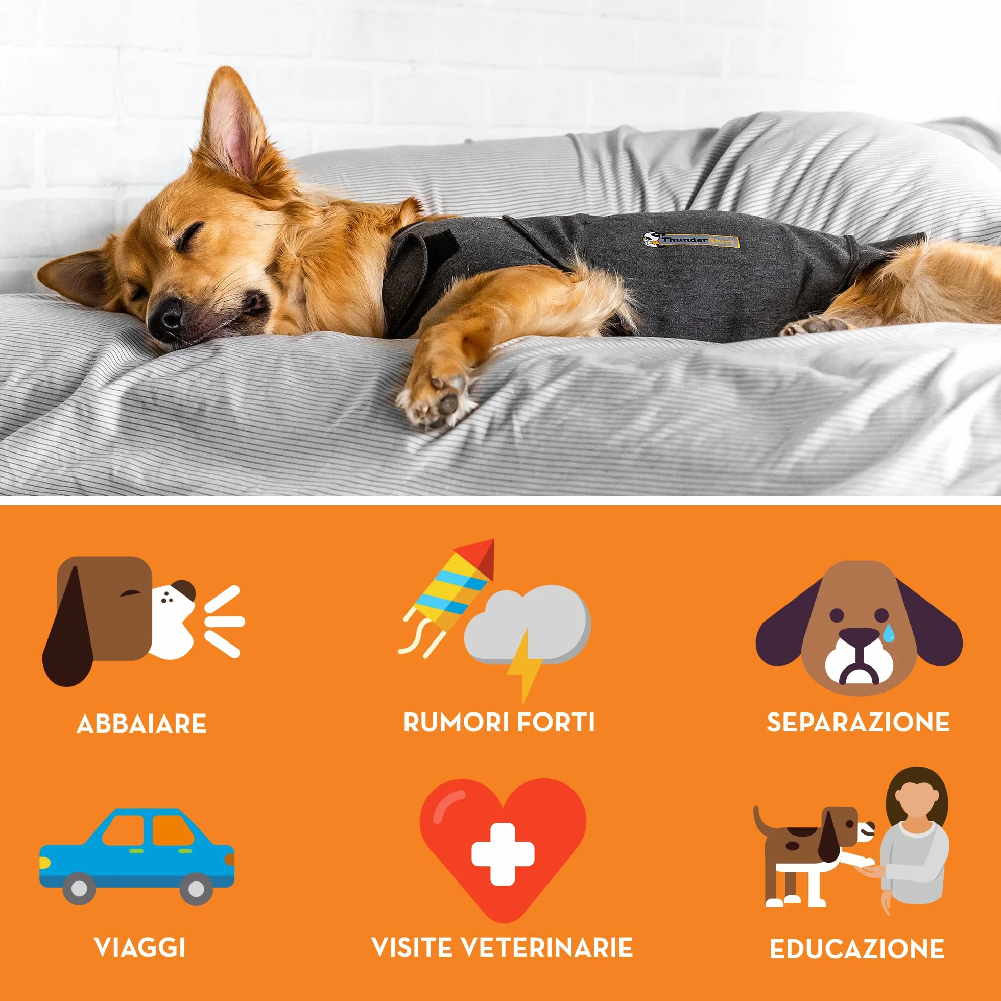 Thundershirt Cappottino Calmante per Cani Taglia L Riduce Ansia e Stress